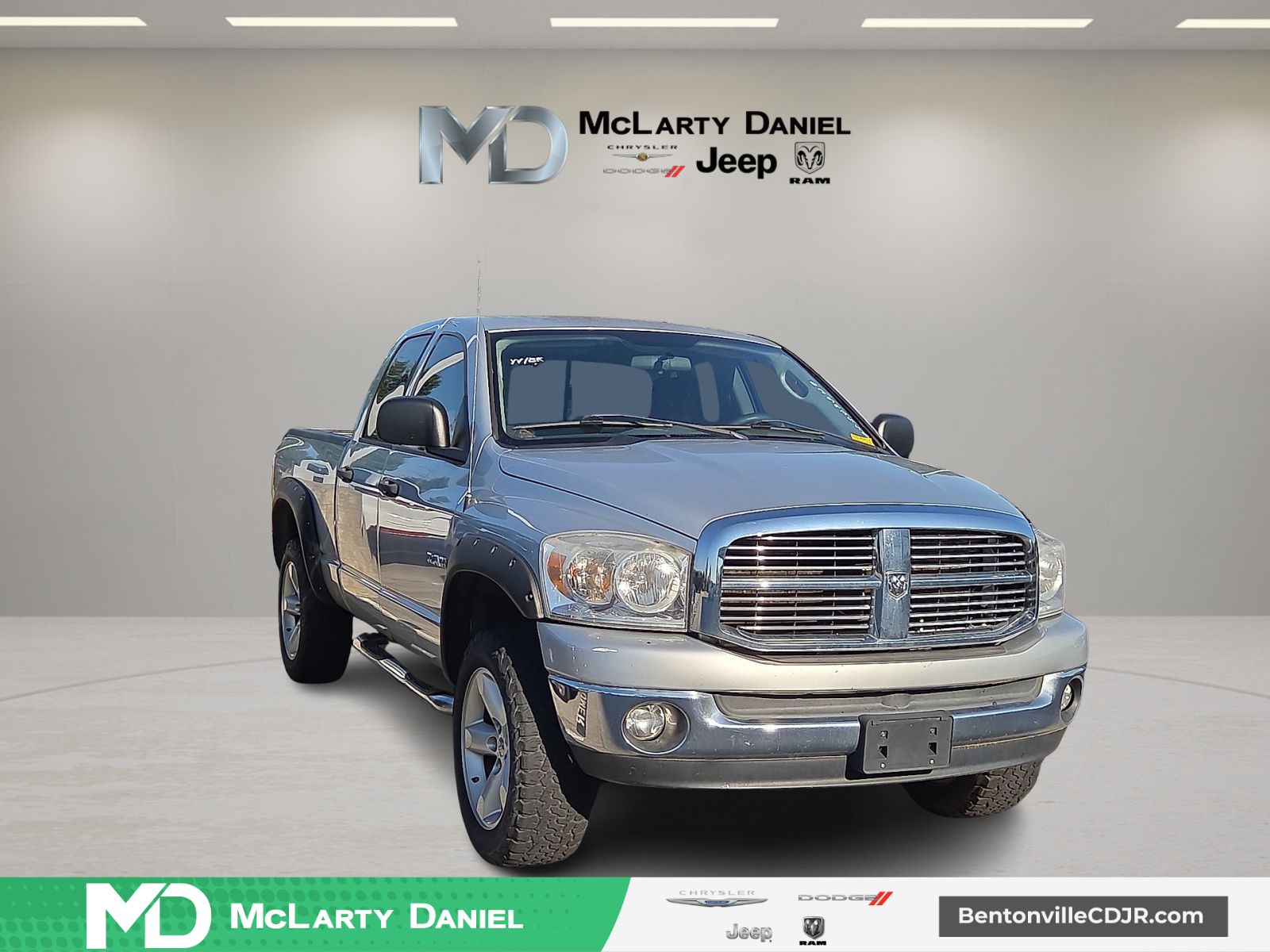 Bright Silver Metallic 2008 Dodge RAM 1500 Pickup Truck Four-Wheel Drive 5-Speed Automatic