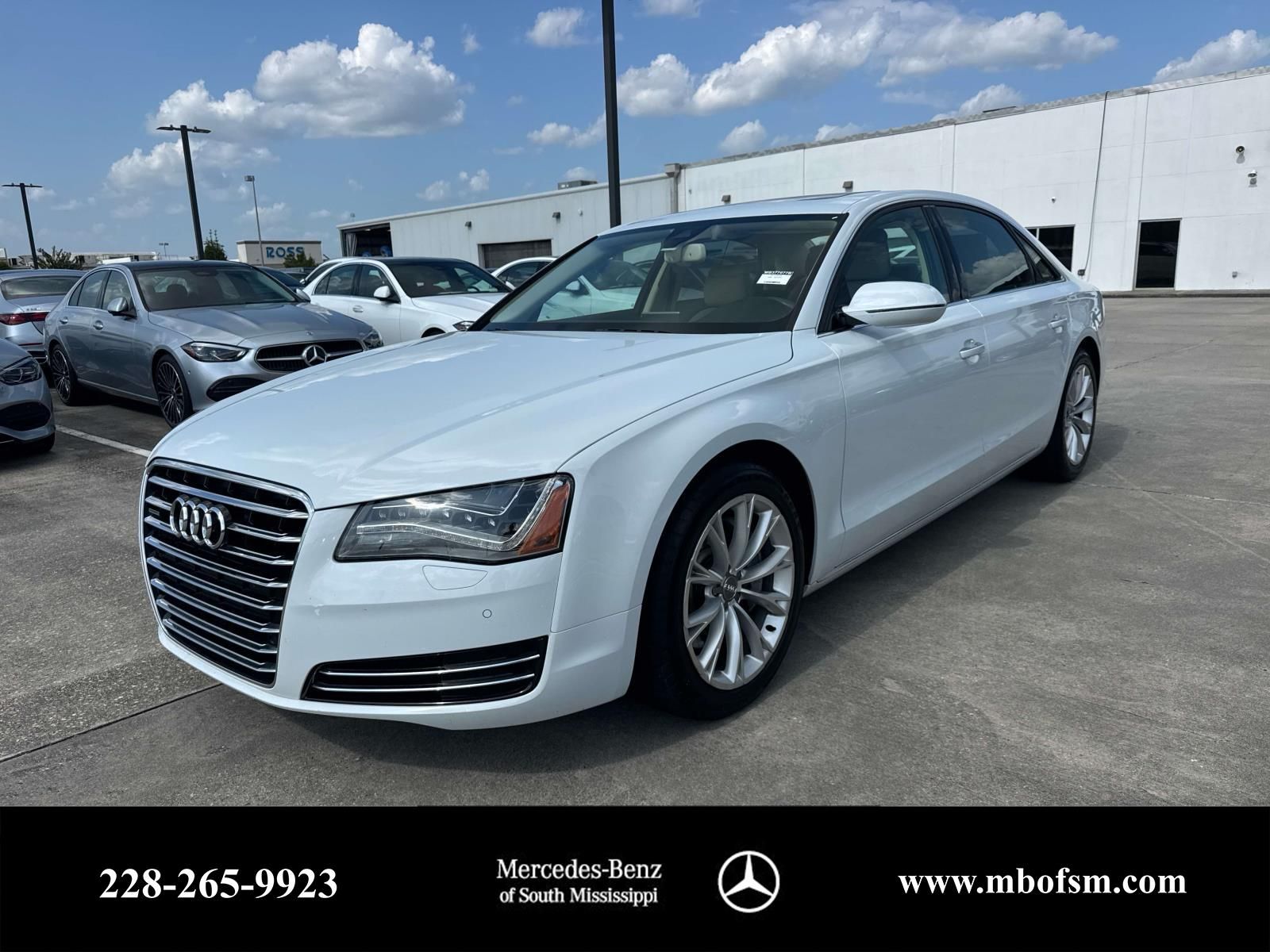 Glacier White 2014 Audi A8 Sedan All-Wheel Drive 8-Speed Automatic