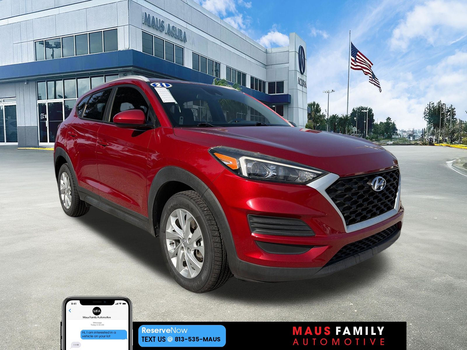 Red Crimson 2021 Hyundai Tucson SUV / Crossover Front-Wheel Drive 6-Speed Automatic