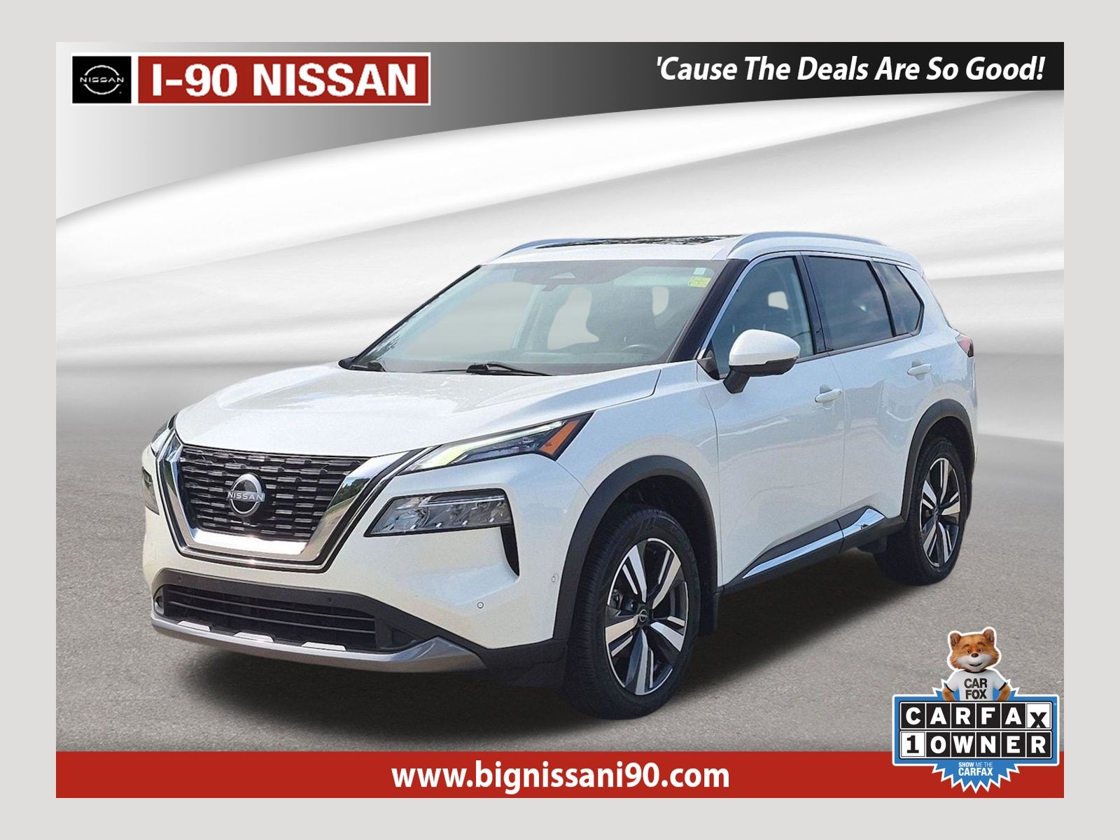 Pearl White 2023 Nissan Rogue SUV / Crossover All-Wheel Drive Continuously Variable Transmission