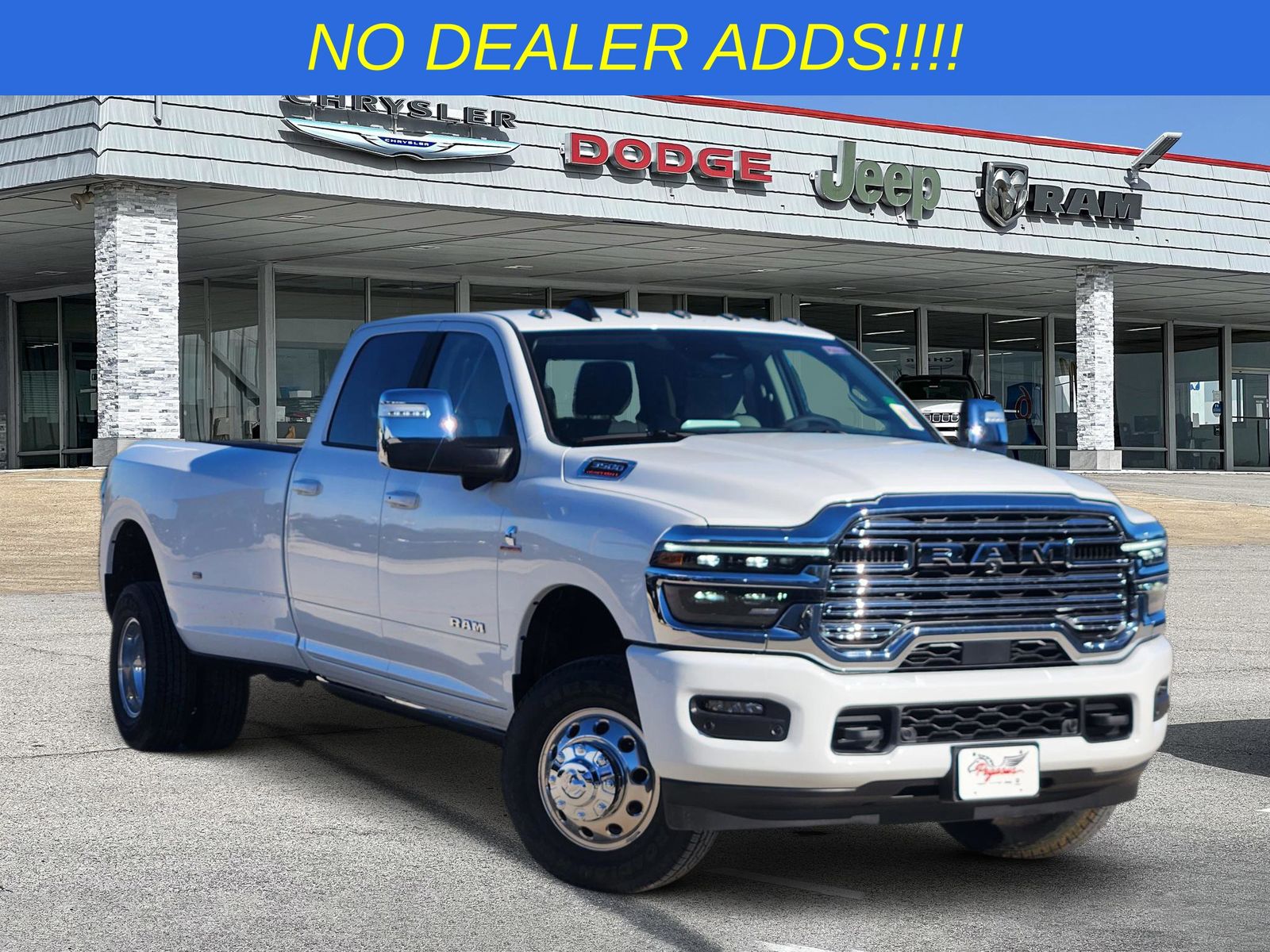 Bright White Clearcoat 2026 RAM 3500 Laramie Crew Cab LB DRW 4WD Pickup Truck Four-Wheel Drive 8-Speed Automatic