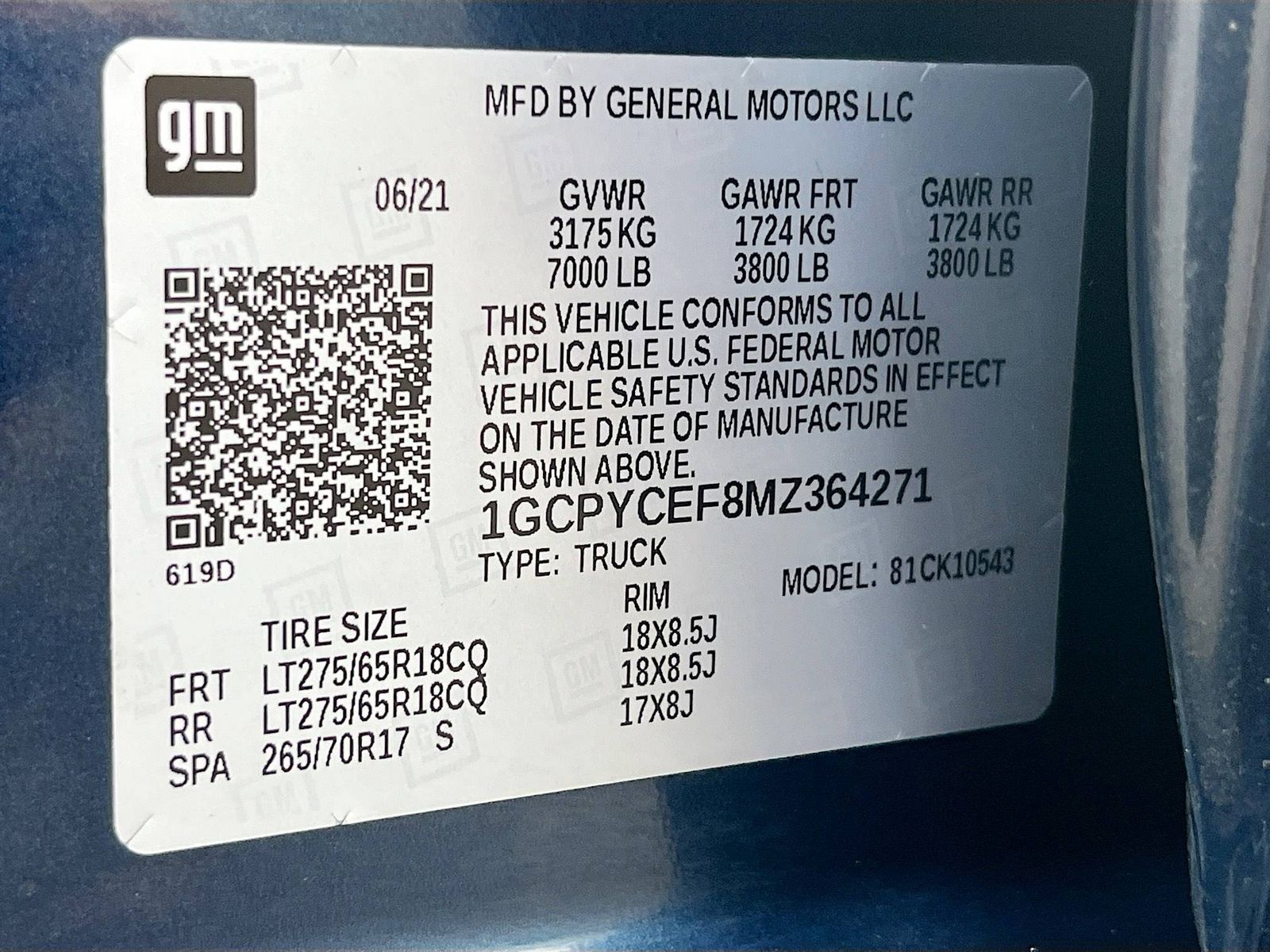Used 2021 Blue Chevrolet Custom Trail Boss image 30