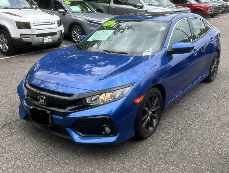Aegean Blue Metallic 2019 Honda Civic Hatchback EX-L FWD with Navigation Hatchback Front-Wheel Drive Continuously Variable Transmission