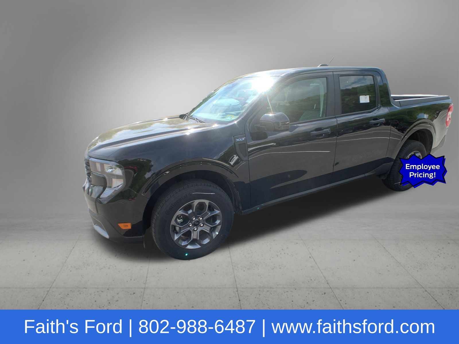 Shadow Black 2025 Ford Maverick XLT SuperCrew FWD Pickup Truck Front-Wheel Drive Continuously Variable Transmission