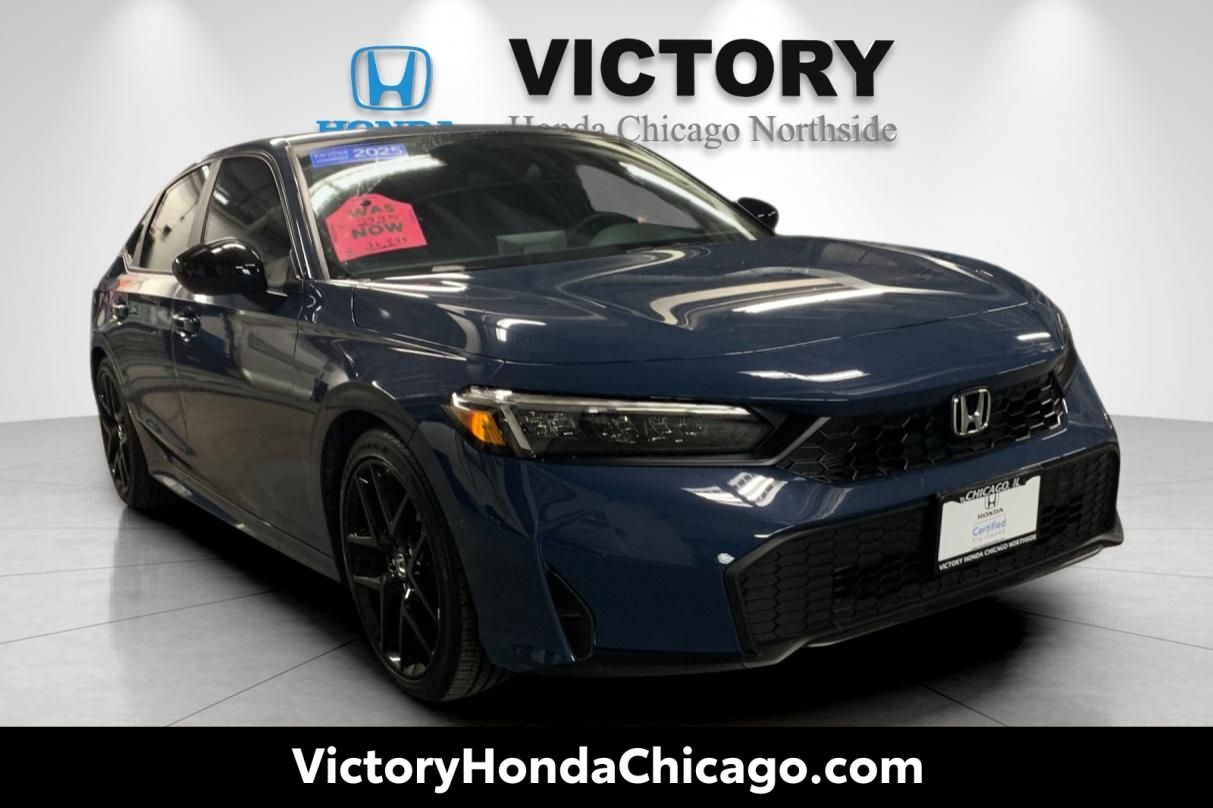 Blue Lagoon Pearl 2025 Honda Civic Sedan Front-Wheel Drive Continuously Variable Transmission
