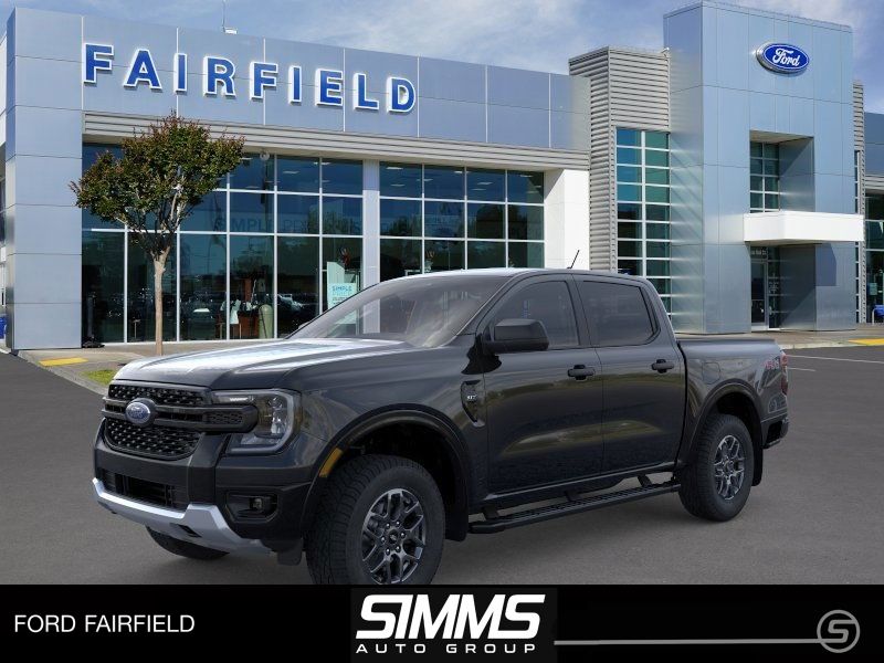 Shadow Black 2025 Ford Ranger XLT SuperCrew 4WD Pickup Truck Four-Wheel Drive Automatic