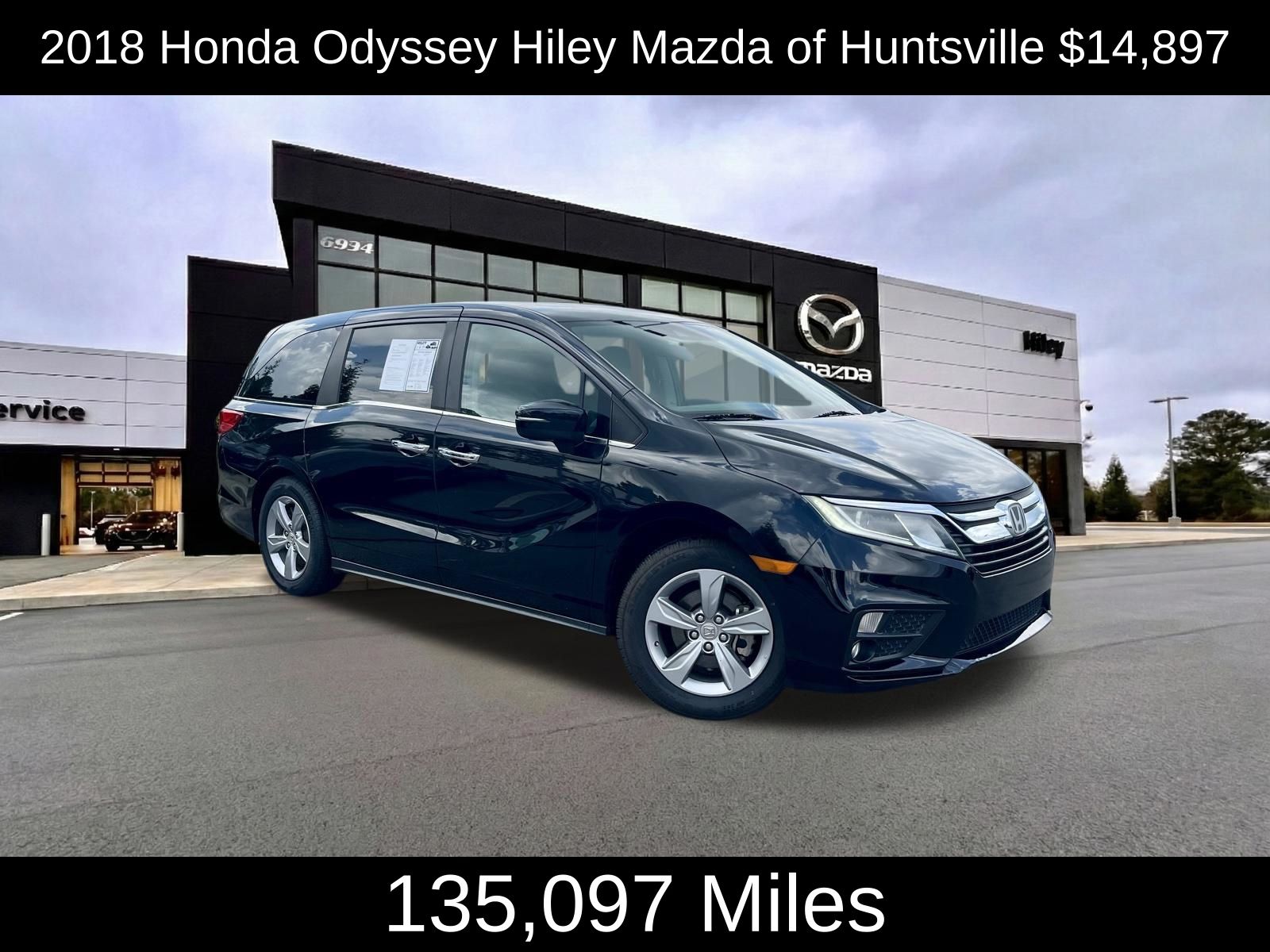 Black 2018 Honda Odyssey EX FWD Minivan Front-Wheel Drive 9-Speed Automatic