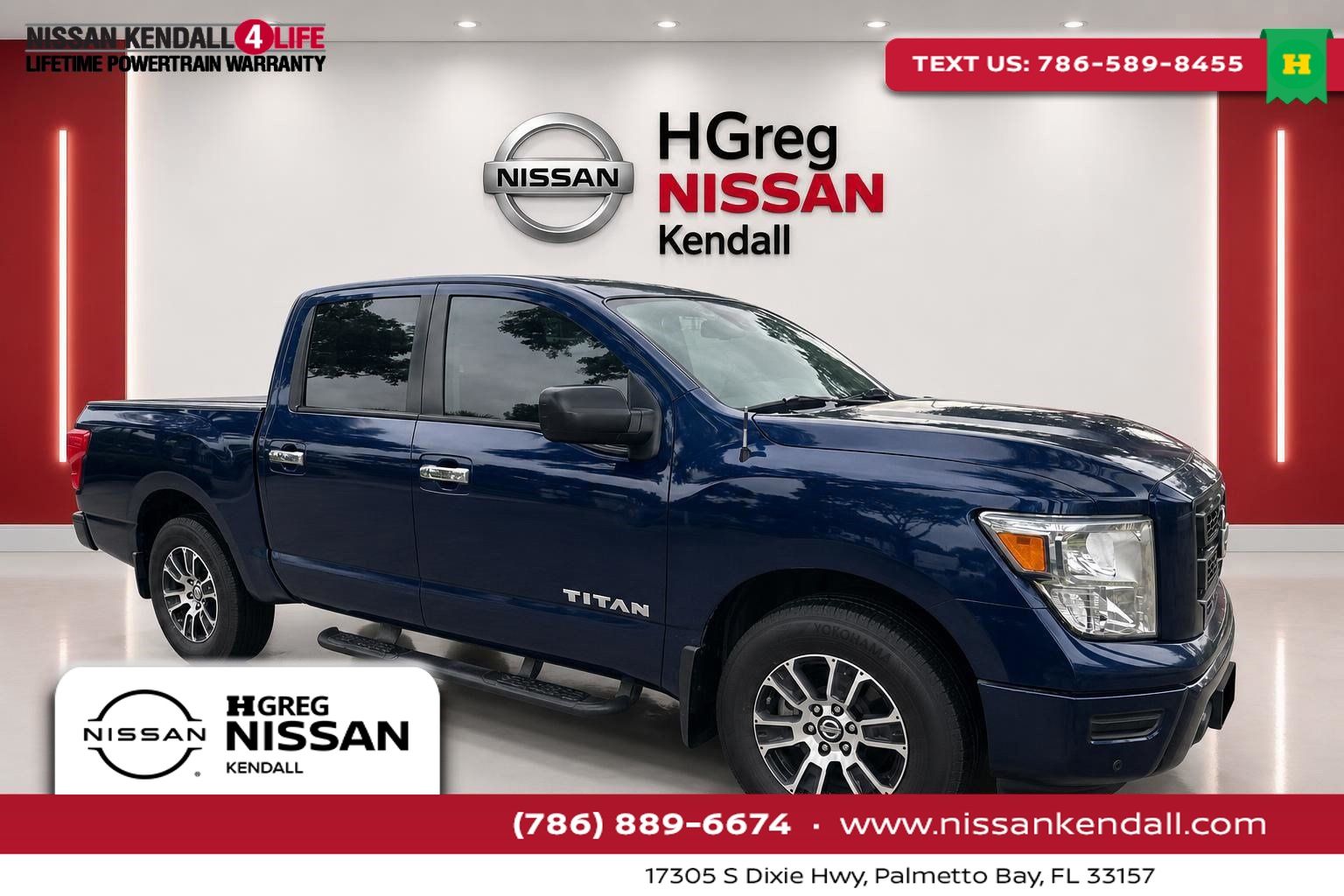 Deep Blue Pearl Metallic 2021 Nissan Titan Pickup Truck 4X2 9-Speed Automatic