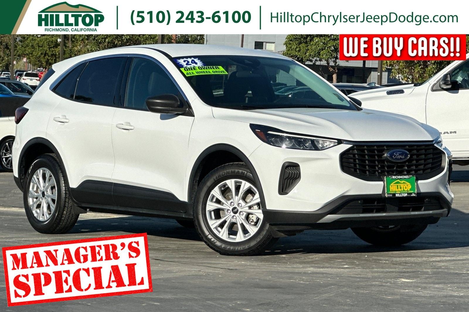 Oxford White 2024 Ford Escape Active AWD SUV / Crossover All-Wheel Drive 8-Speed Automatic