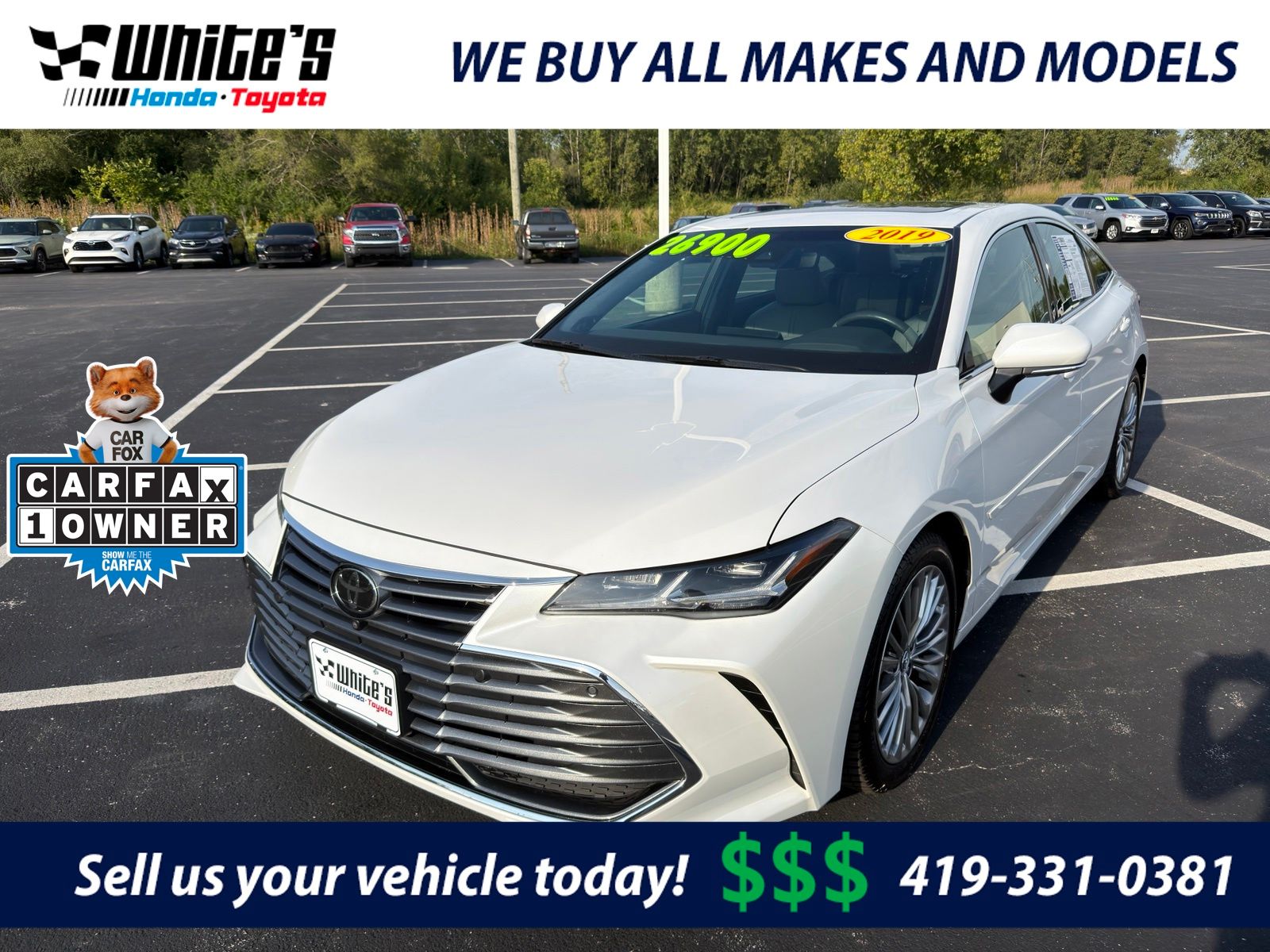 Pearl 2019 Toyota Avalon Sedan Front-Wheel Drive 8-Speed Automatic