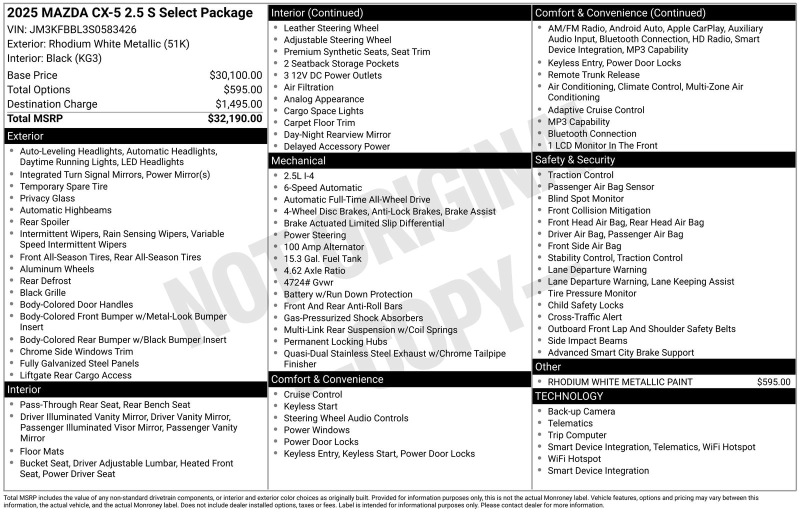 Used Car 2025 Mazda Cx-5  2.5 S Select Package For Sale Under $30,000 In Austin, Texas