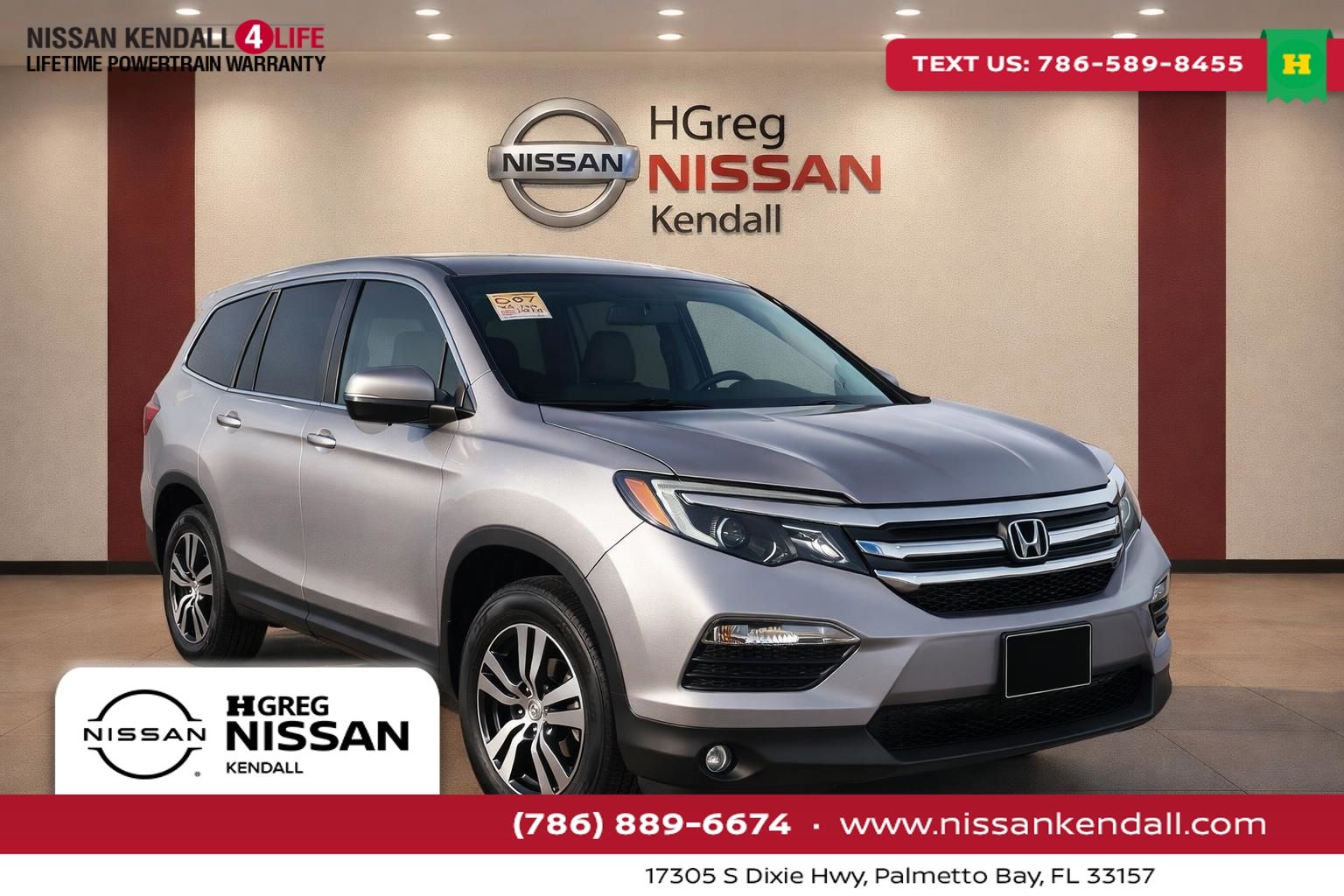 Silver 2018 Honda Pilot EX FWD SUV / Crossover Front-Wheel Drive 6-Speed Automatic