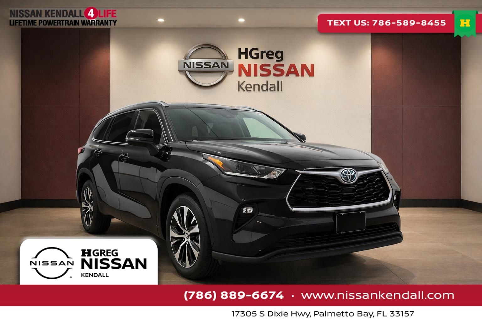 Black 2023 Toyota Highlander Hybrid XLE FWD SUV / Crossover Front-Wheel Drive Continuously Variable Transmission