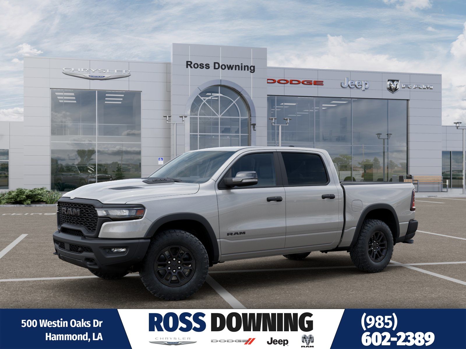 Silver Zynith 2026 RAM 1500 Rebel Crew Cab 4WD Pickup Truck Four-Wheel Drive 8-Speed Automatic