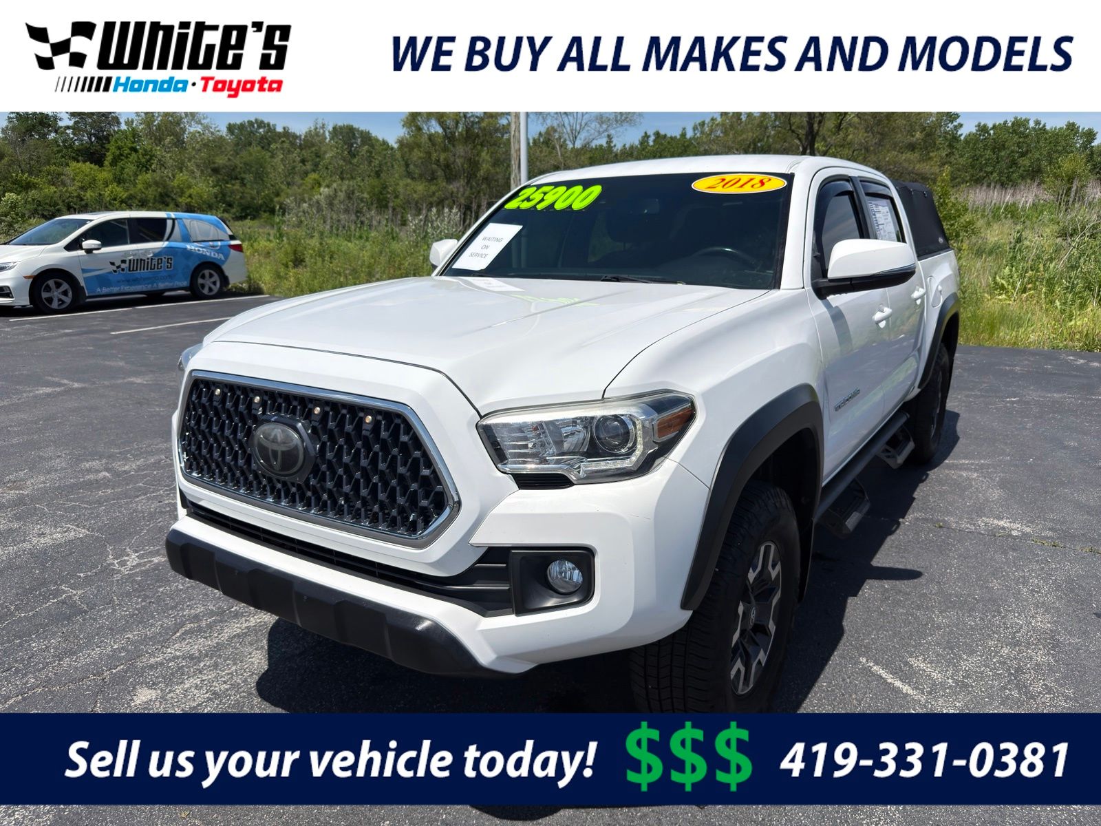 Super White 2018 Toyota Tacoma Pickup Truck Four-Wheel Drive 6-Speed Automatic