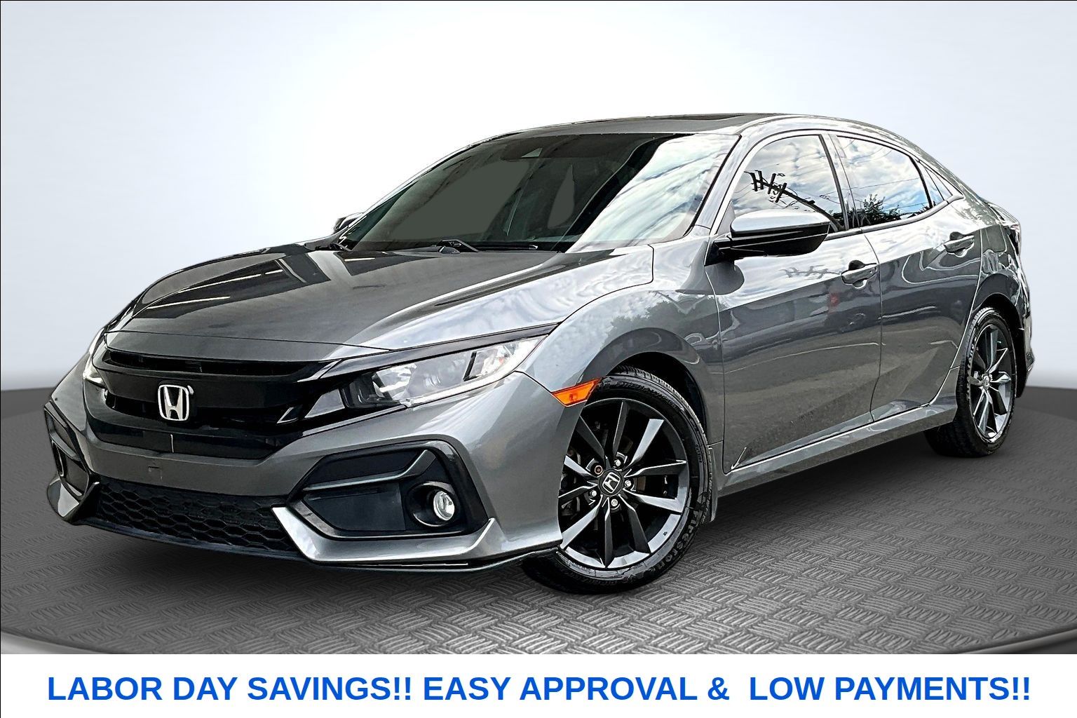 Gray 2020 Honda Civic Hatchback Hatchback Front-Wheel Drive Continuously Variable Transmission
