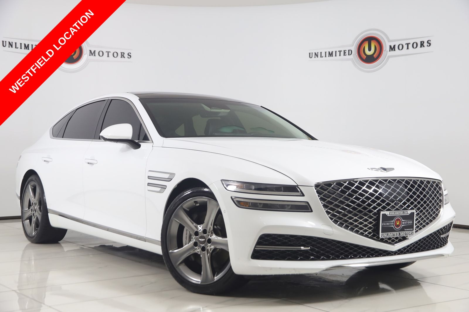 Alta White 2021 Genesis G80 Sedan Rear-Wheel Drive 8-Speed Automatic