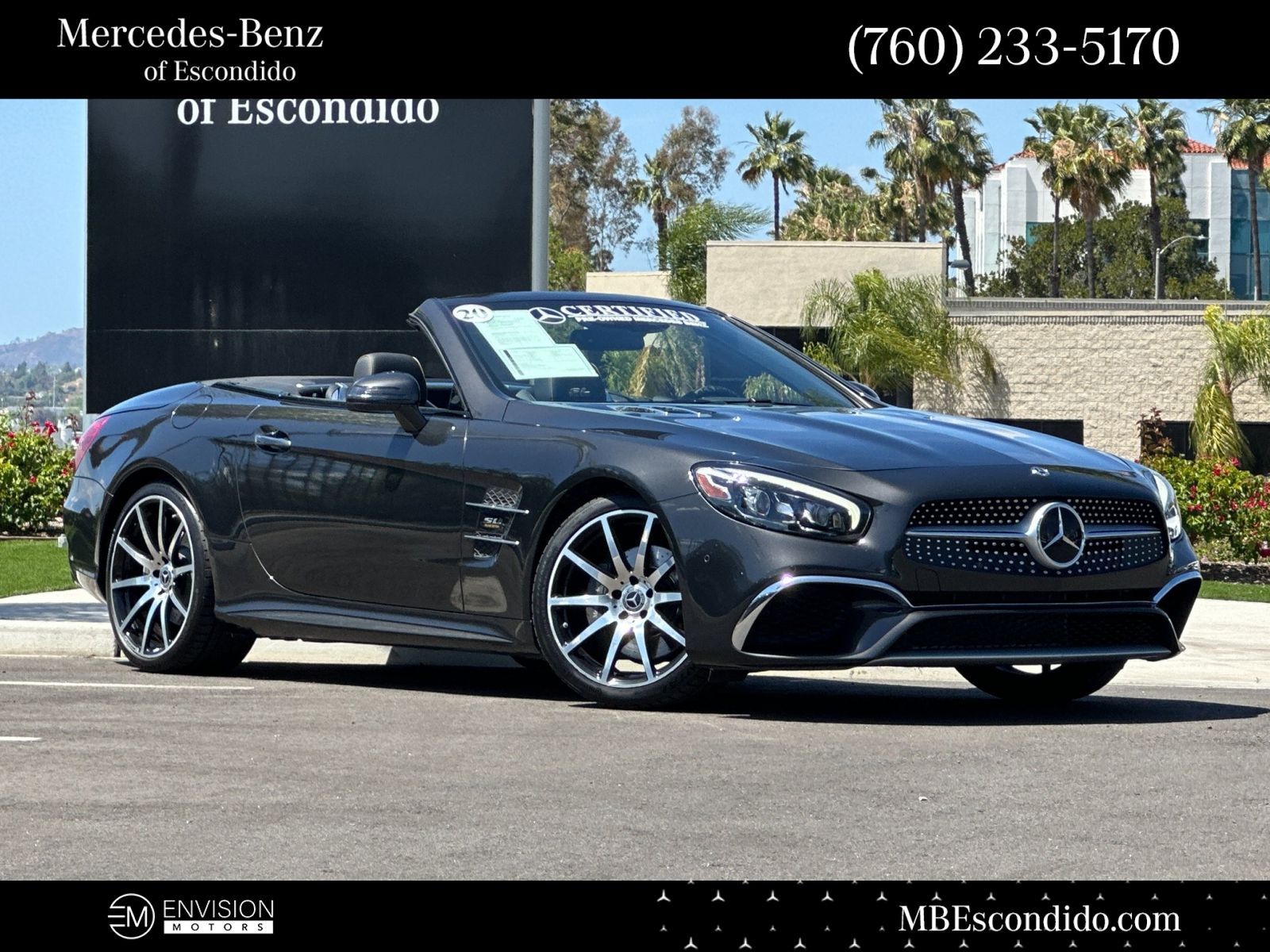 Graphite Gray Metallic 2020 Mercedes-Benz SL-Class SL 550 RWD Convertible Rear-Wheel Drive 9-Speed Automatic