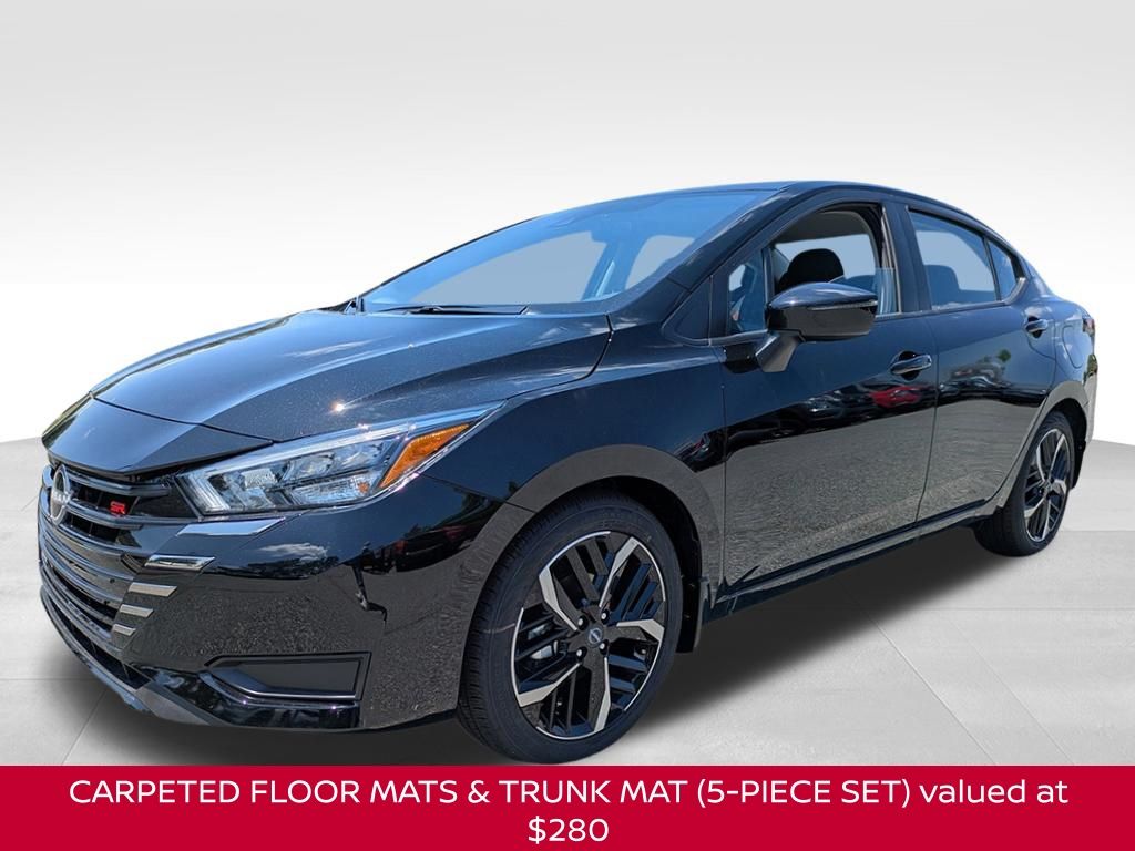 Super Black Metallic 2025 Nissan Versa SR FWD Sedan Front-Wheel Drive Continuously Variable Transmission