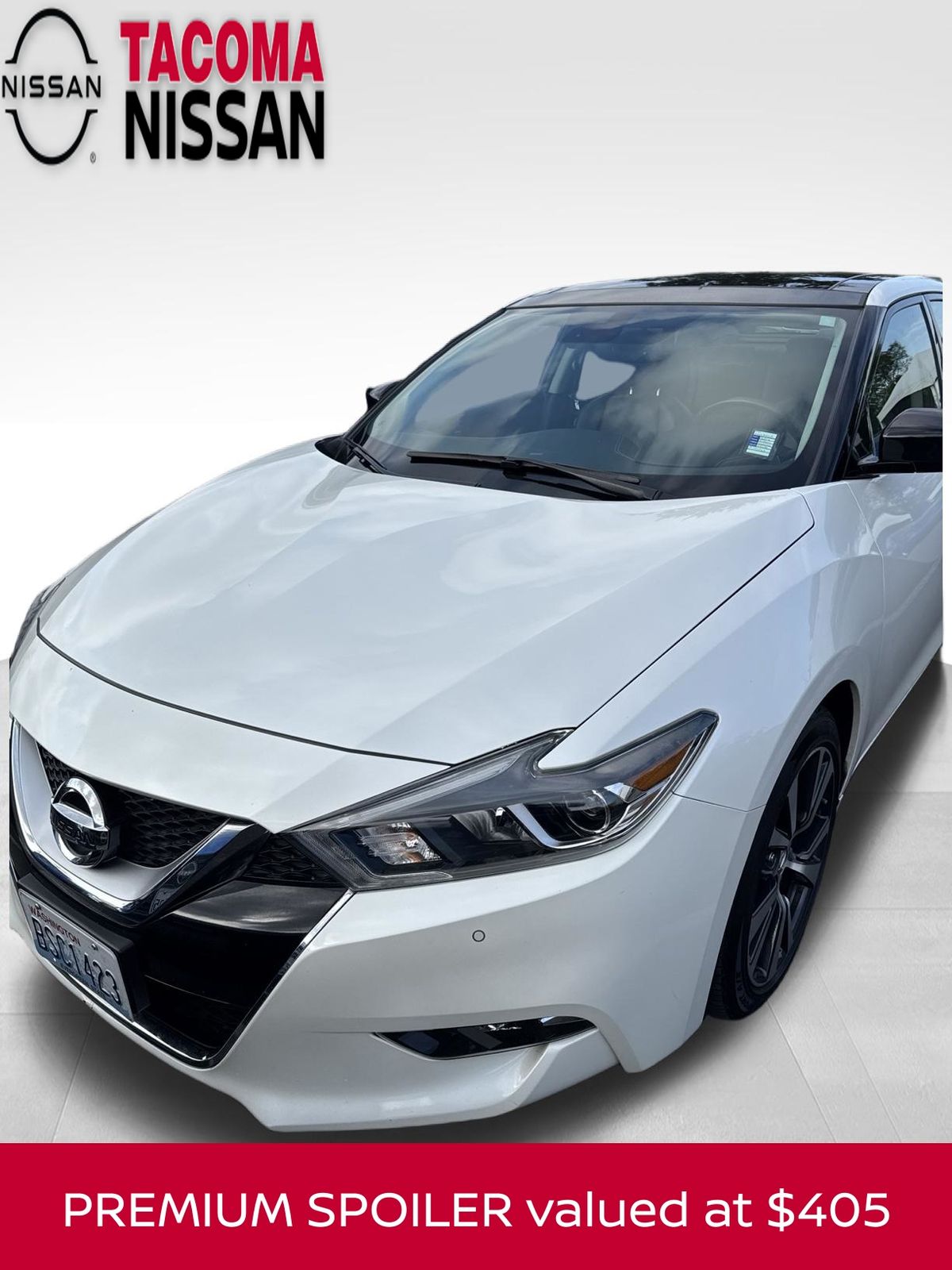 Pearl White 2016 Nissan Maxima Sedan Front-Wheel Drive Continuously Variable Transmission