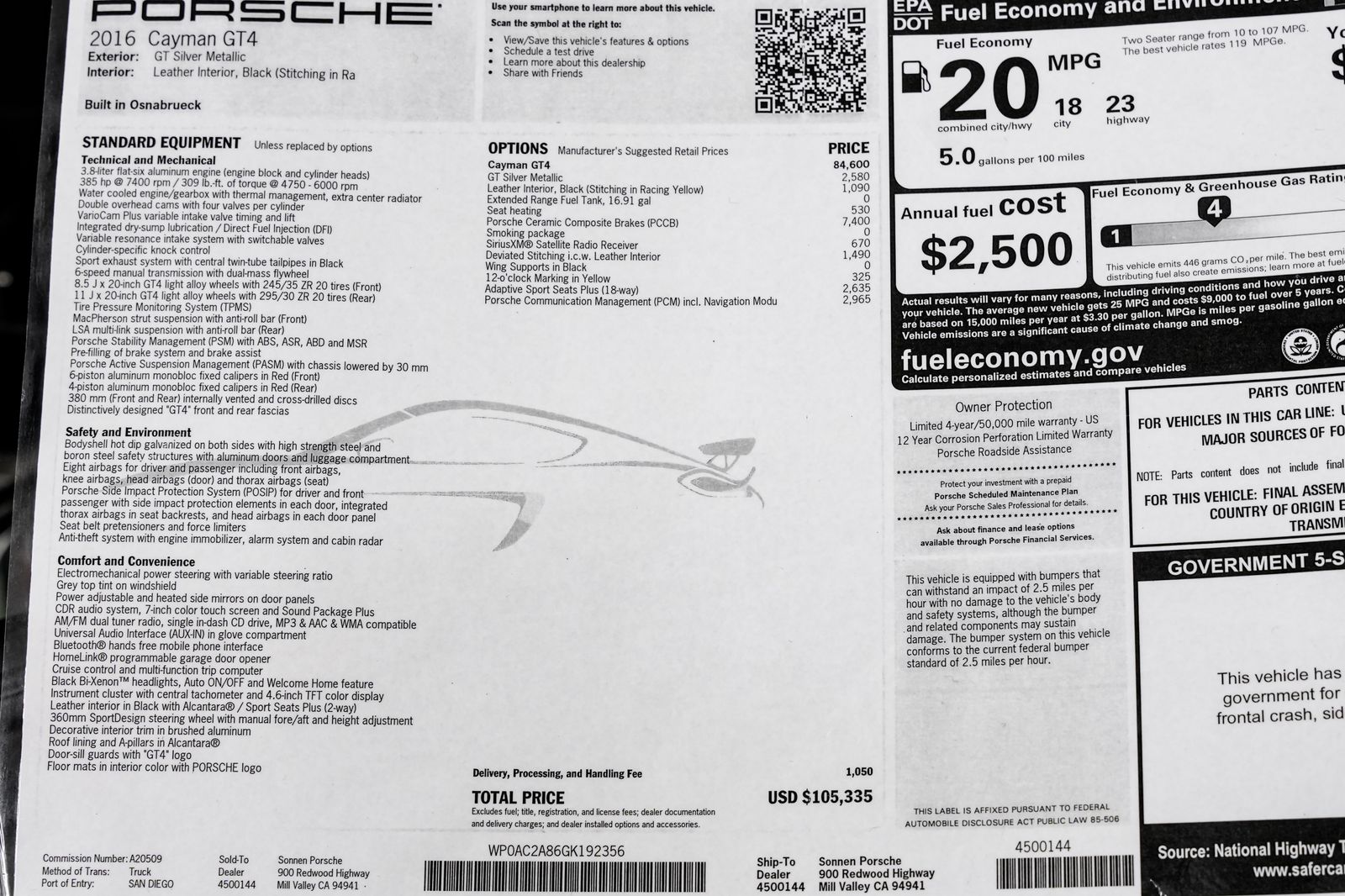 2016 Porsche Cayman GT4 — photo 1