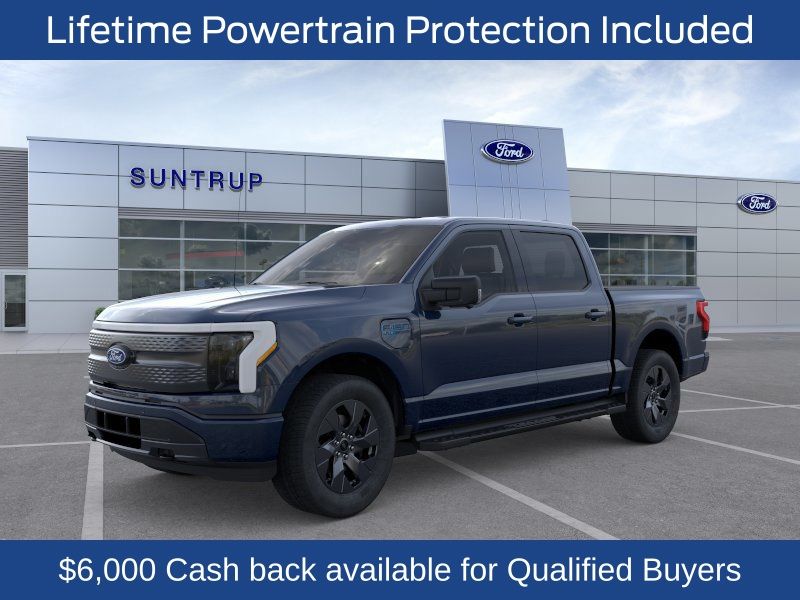 Blue Metallic 2025 Ford F-150 Lightning Flash SuperCrew AWD Pickup Truck All-Wheel Drive Automatic