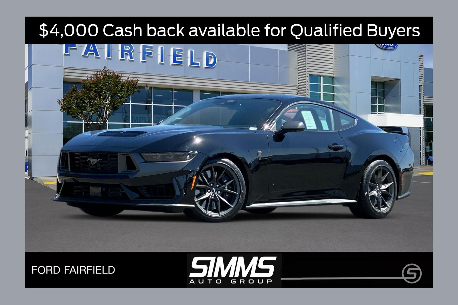 Shadow Black 2025 Ford Mustang Dark Horse Fastback RWD Coupe Rear-Wheel Drive Automatic