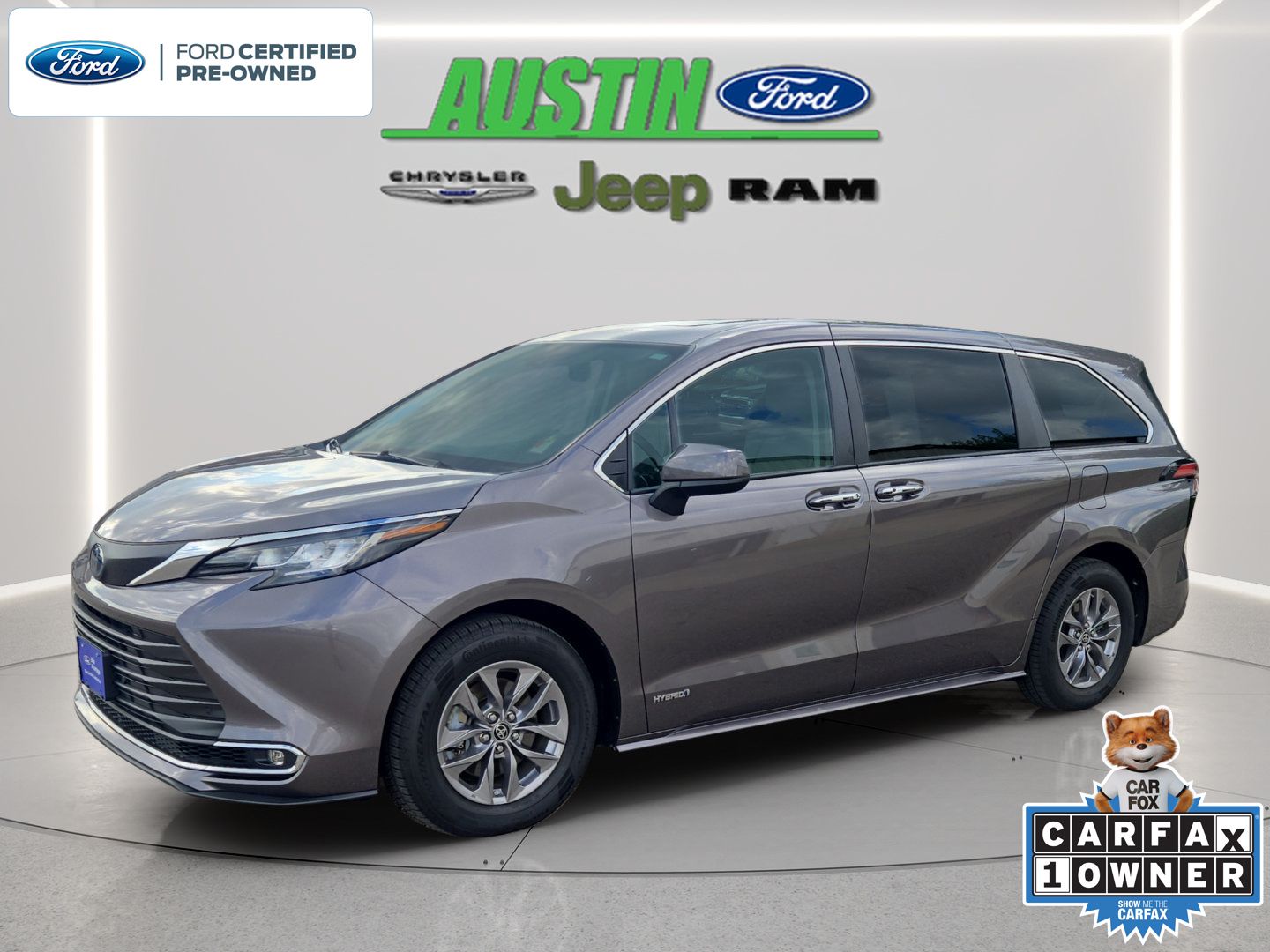 Predawn Gray Mica 2021 Toyota Sienna Minivan All-Wheel Drive Continuously Variable Transmission