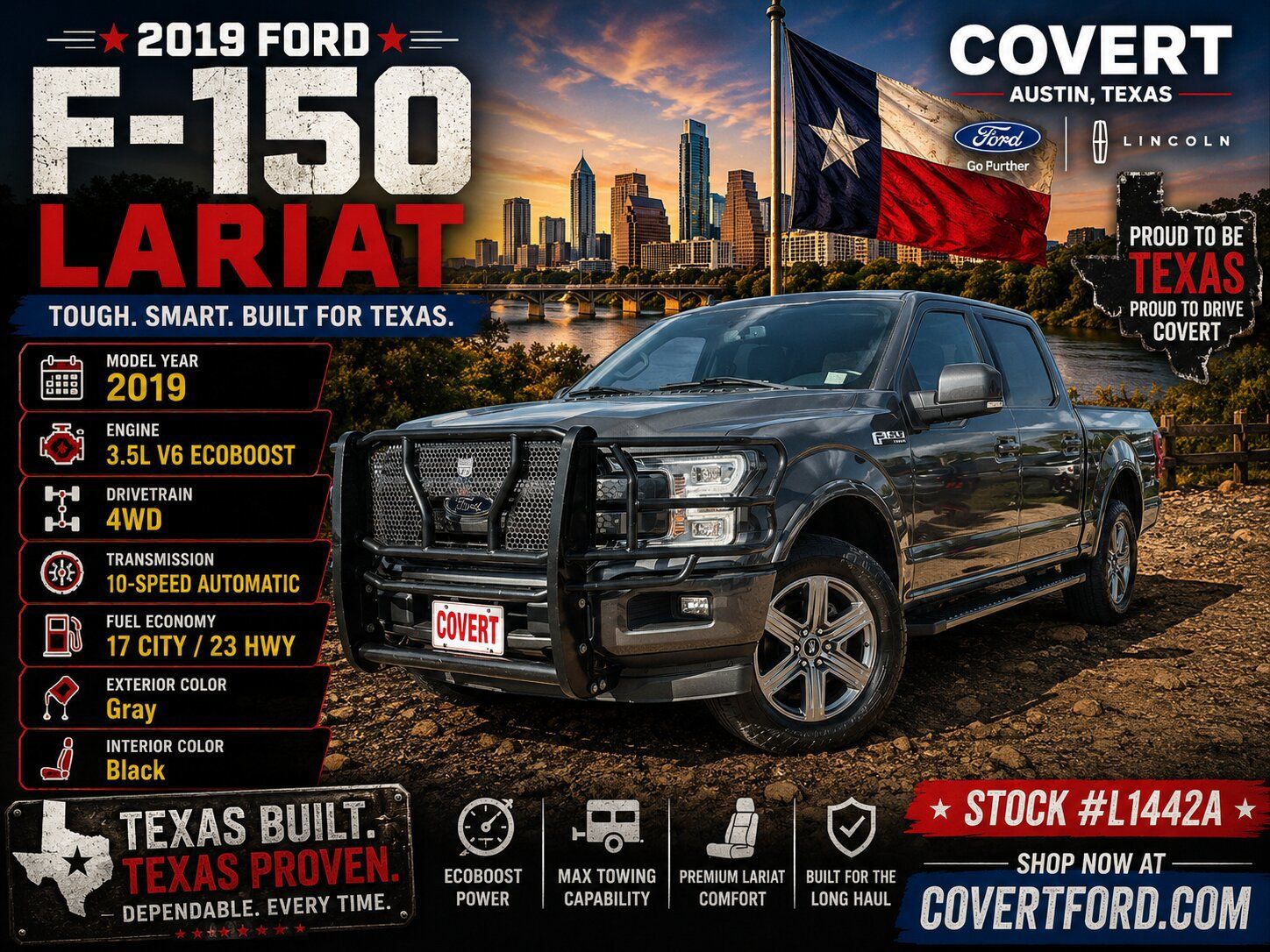 Gray (Magnetic) 2019 Ford F-150 Pickup Truck Four-Wheel Drive Automatic