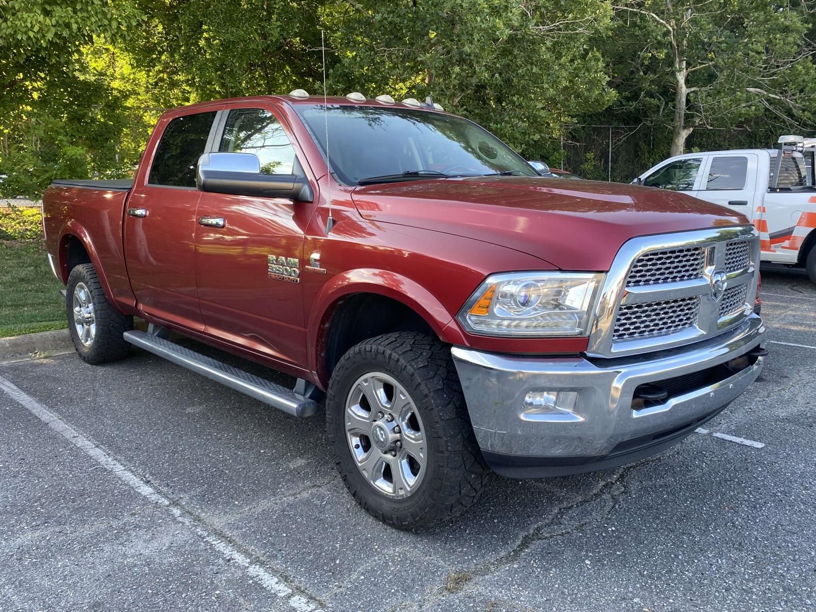 Deep Cherry Red Crystal Pearlcoat 2015 RAM 3500 Pickup Truck Four-Wheel Drive 6-Speed Automatic