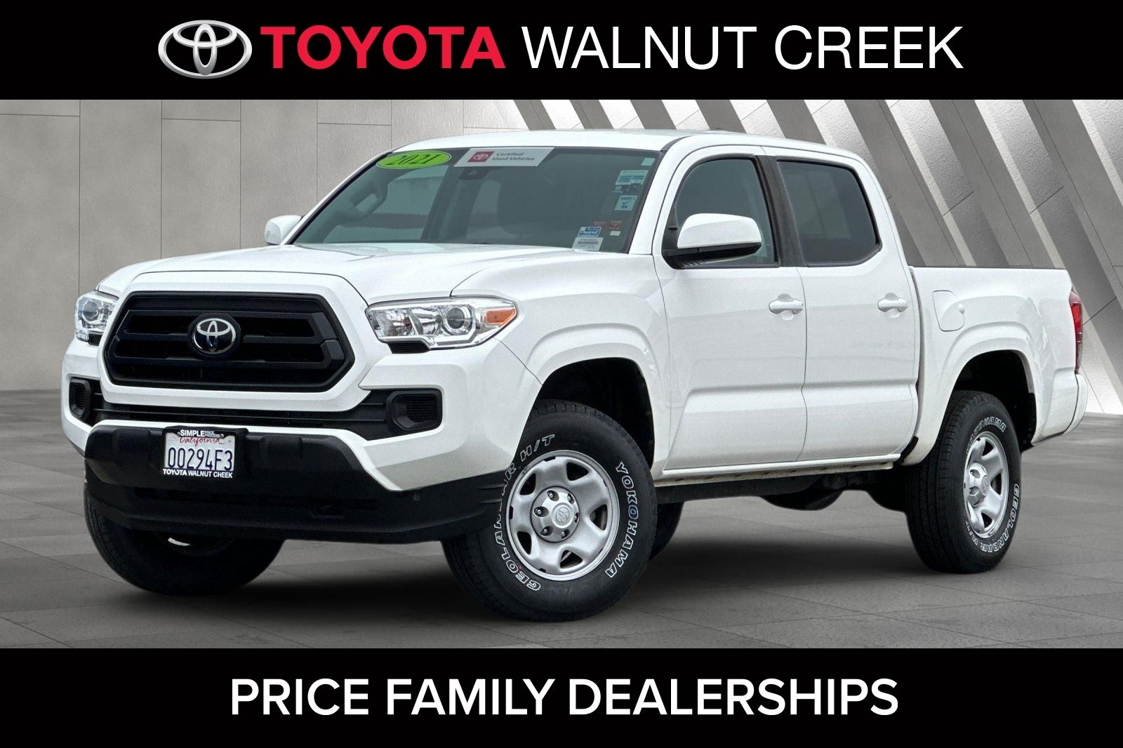 Super White 2021 Toyota Tacoma Pickup Truck 4X2 6-Speed Automatic