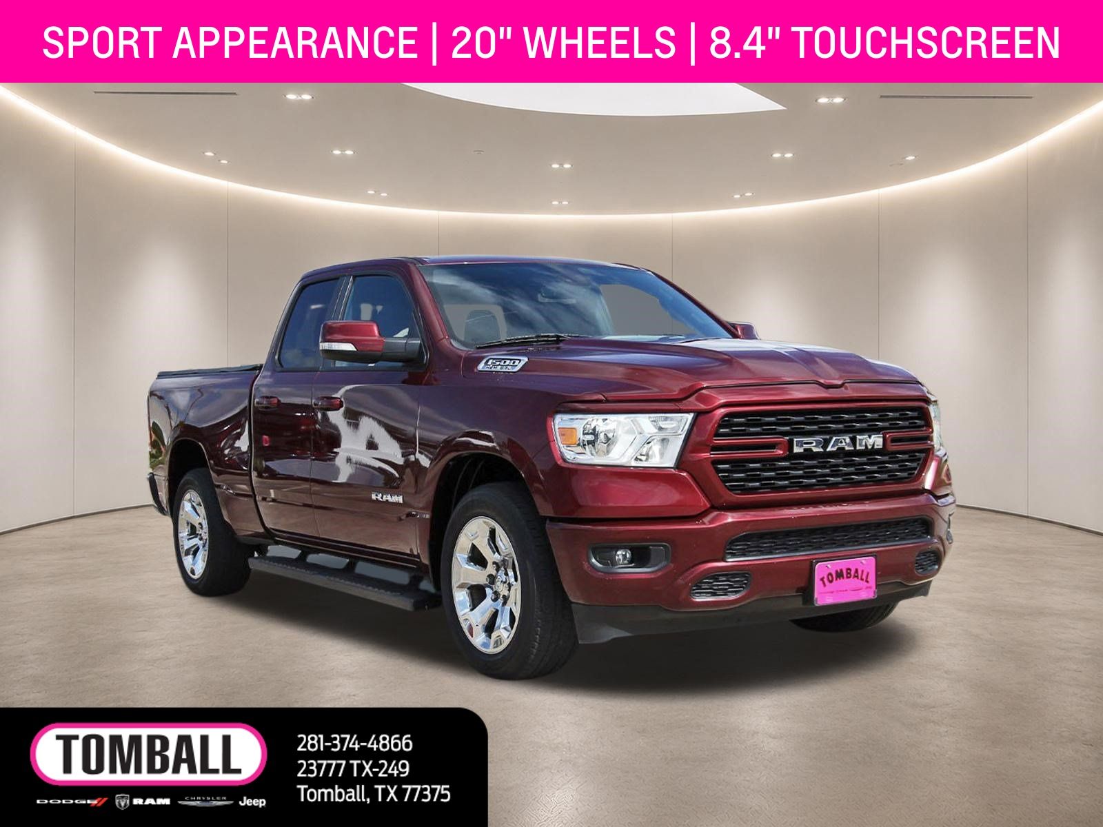 Delmonico Red Pearlcoat 2022 RAM 1500 Pickup Truck 4X2 8-Speed Automatic
