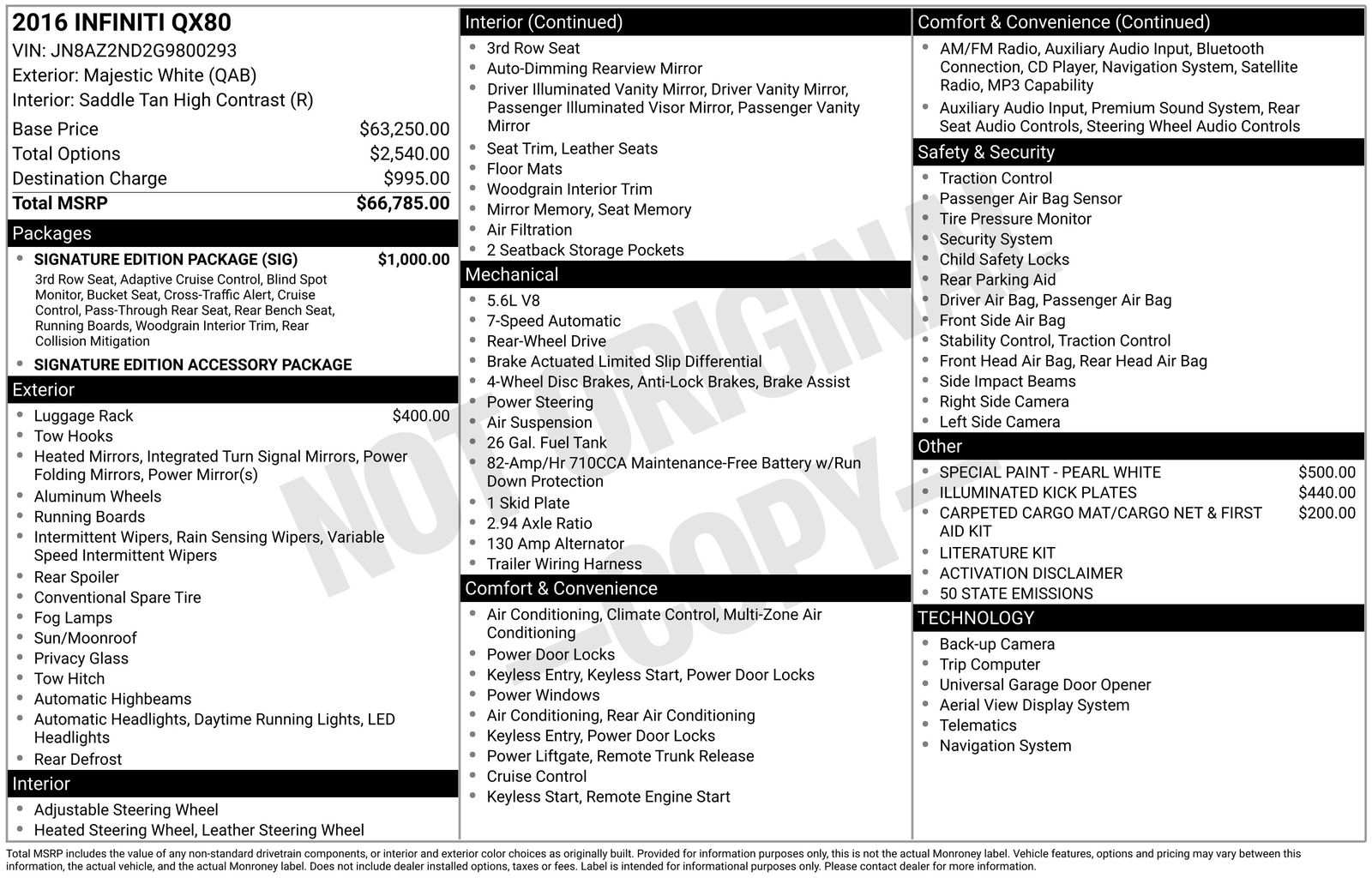 Used Car 2016 Infiniti Qx80  Base For Sale Under $20,000 In Austin, Texas