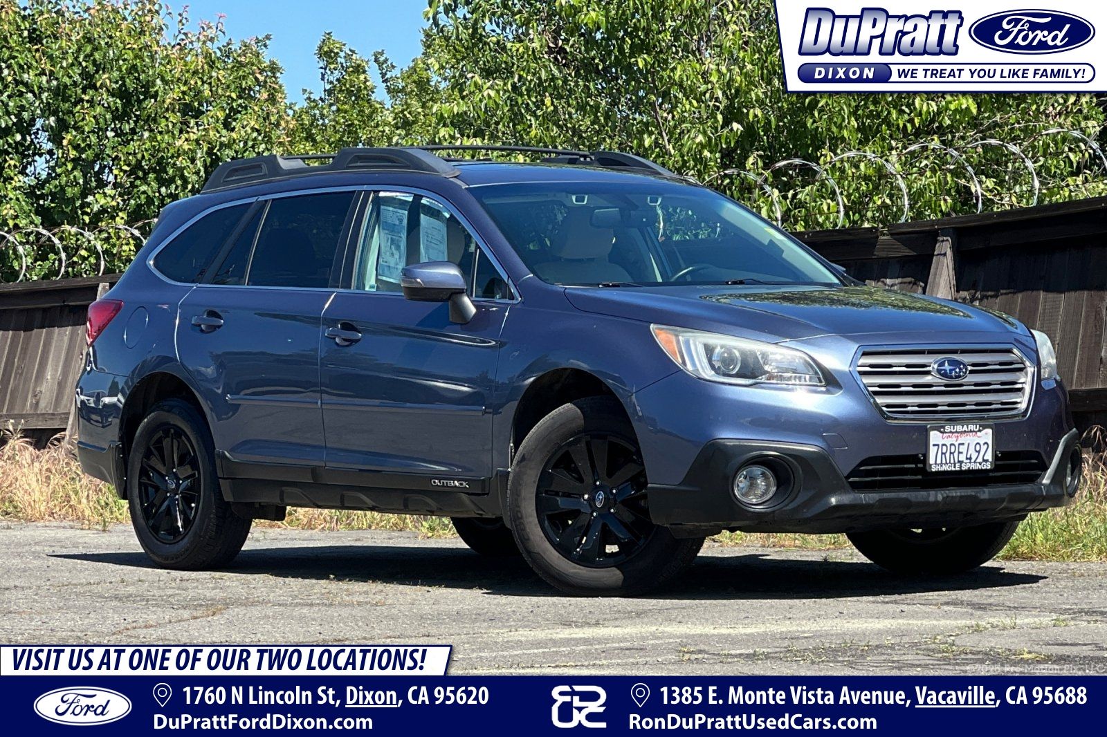 Twilight Blue Metallic 2016 Subaru Outback 2.5i Premium Wagon All-Wheel Drive Continuously Variable Transmission