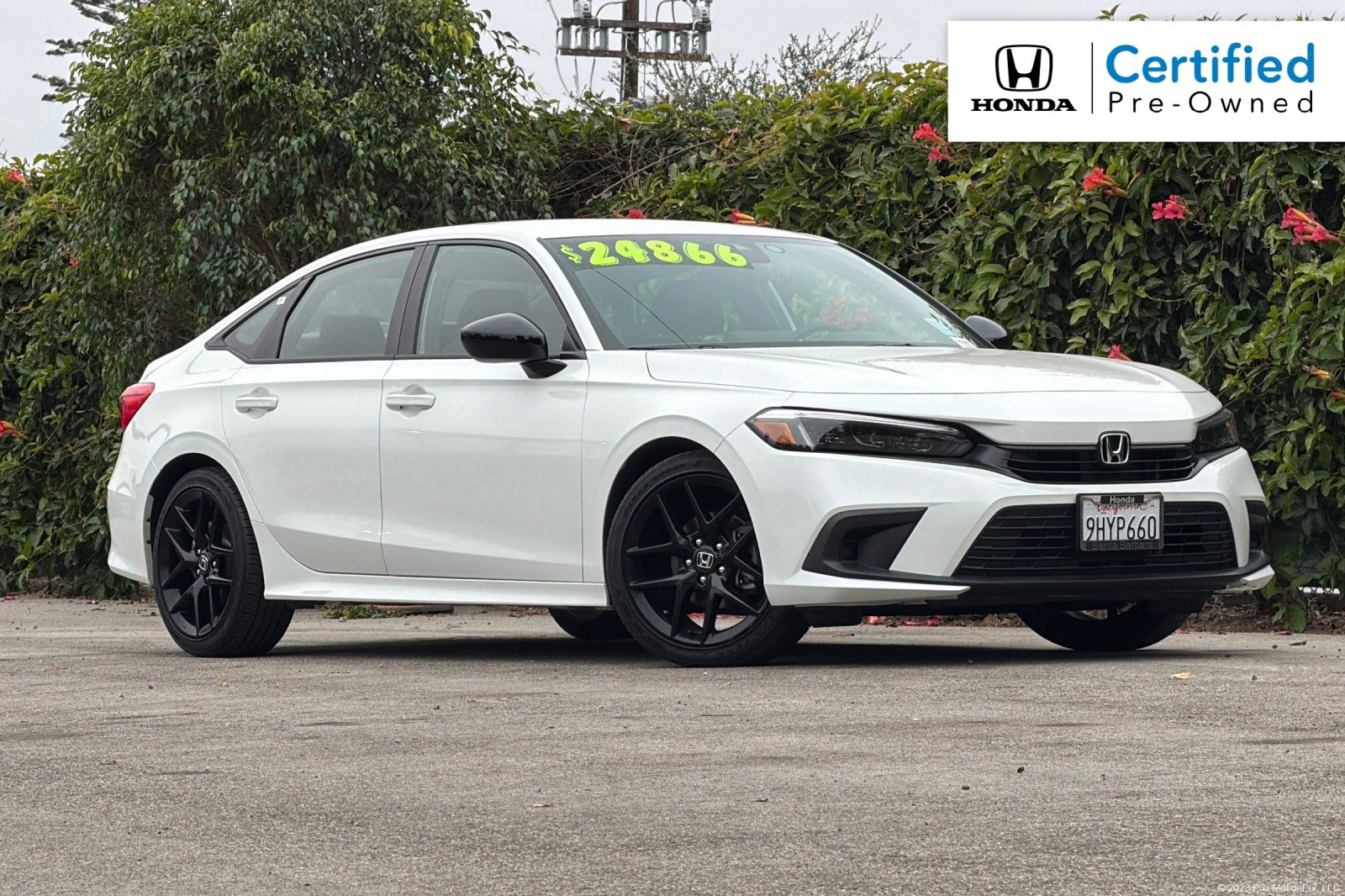Platinum White Pearl 2024 Honda Civic Sedan Front-Wheel Drive Continuously Variable Transmission