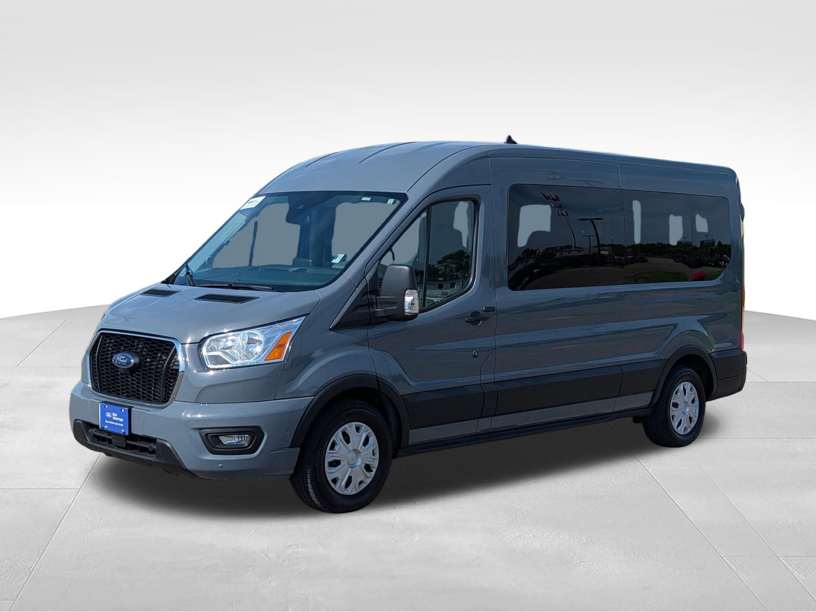 Abyss Gray Metallic 2021 Ford Transit Passenger 350 XLT Medium Roof LB RWD Van Rear-Wheel Drive