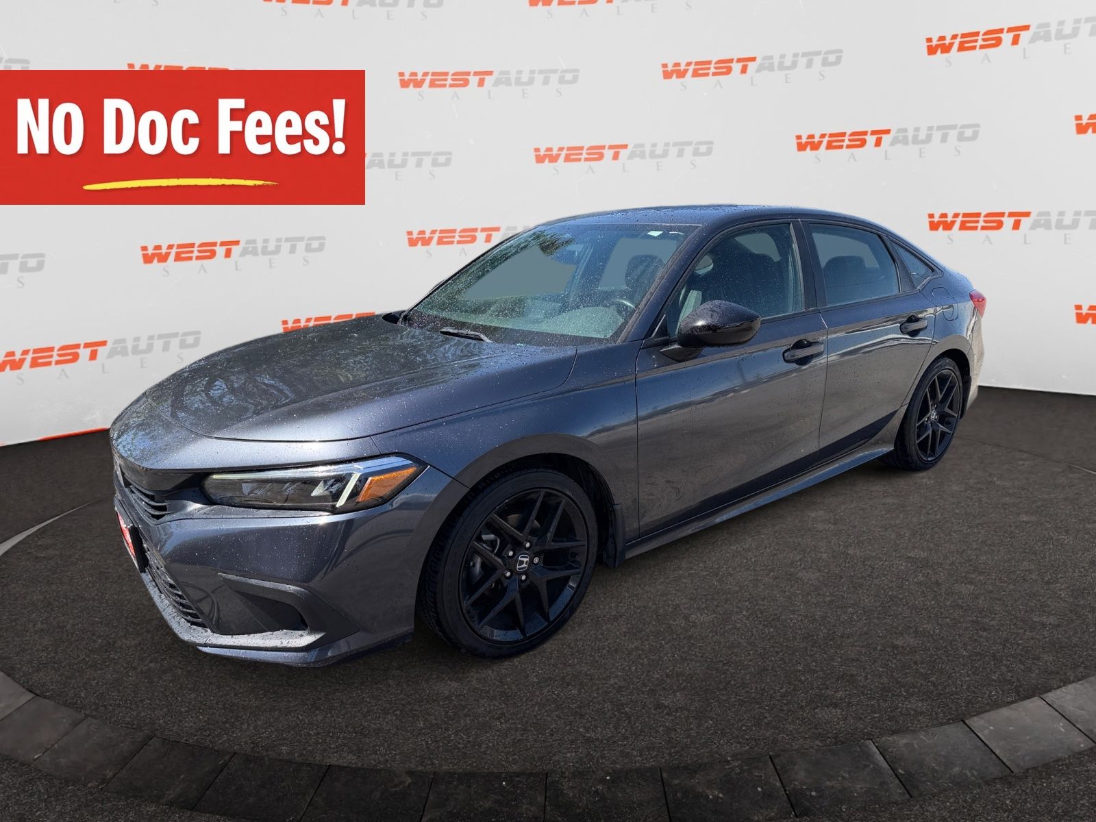 Gray 2022 Honda Civic Sedan Front-Wheel Drive Continuously Variable Transmission