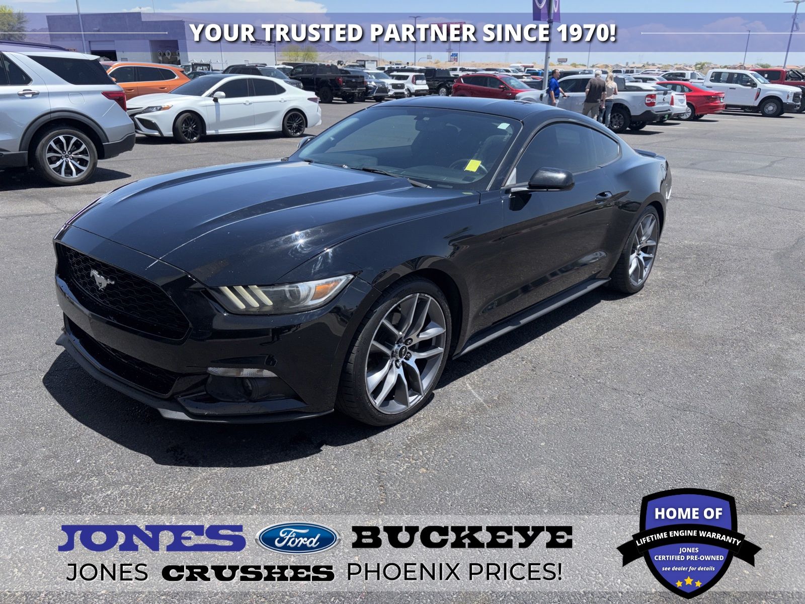 Black 2015 Ford Mustang EcoBoost Coupe RWD Coupe Rear-Wheel Drive 6-Speed Automatic