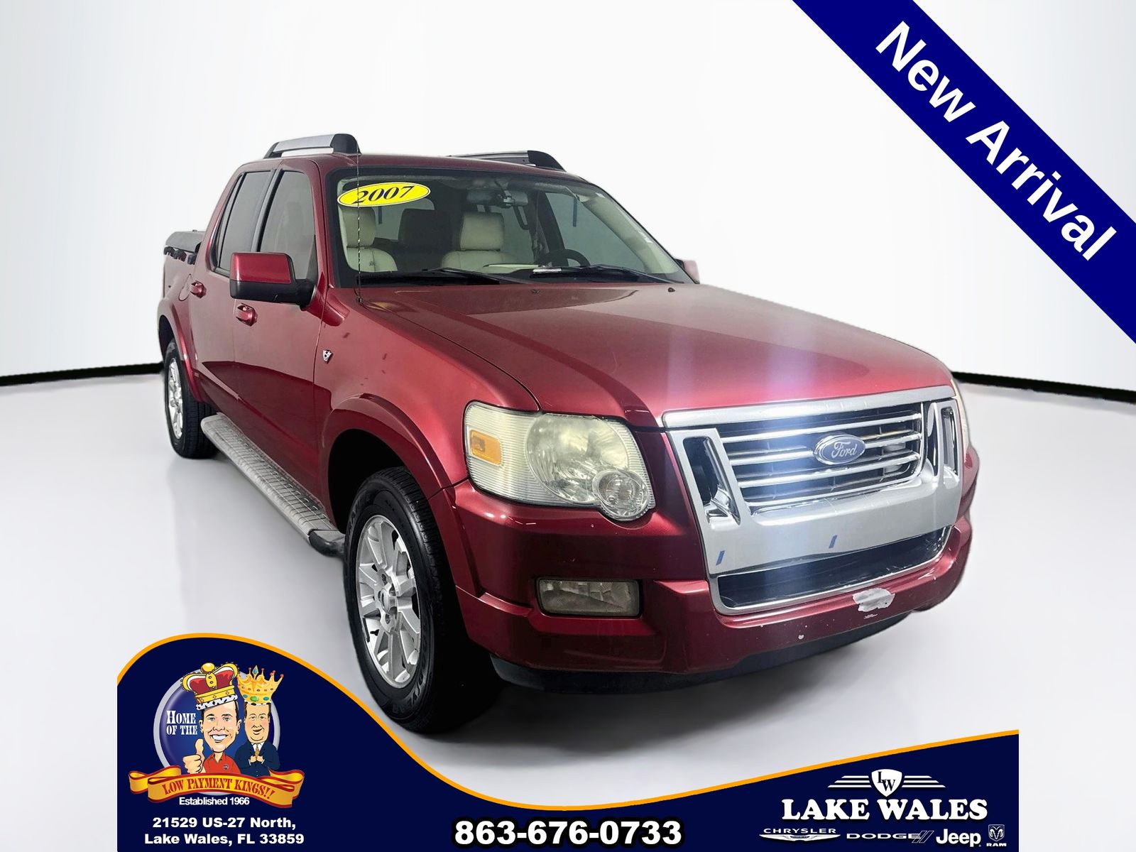Red 2007 Ford Explorer Sport Trac Pickup Truck Rear-Wheel Drive 6-Speed Automatic