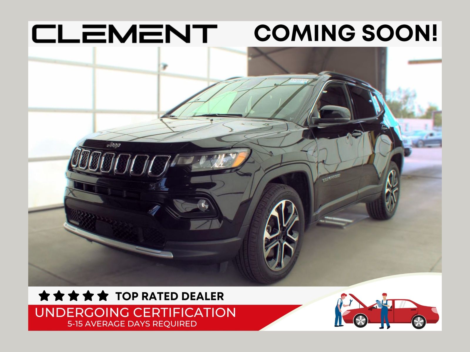 Diamond Black Crystal Pearlcoat 2023 Jeep Compass SUV / Crossover Four-Wheel Drive 8-Speed Automatic