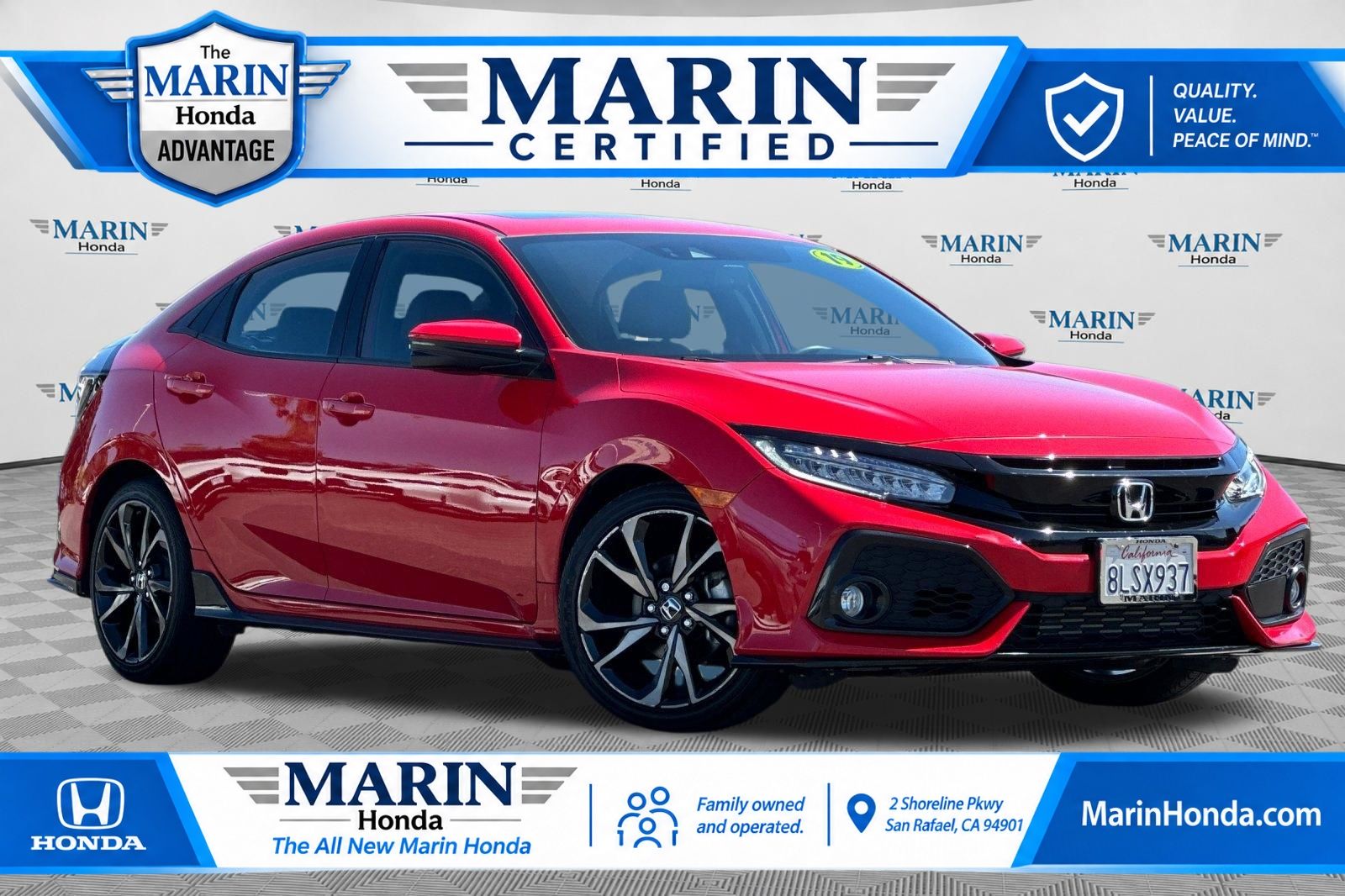 Rallye Red 2019 Honda Civic Hatchback Hatchback Front-Wheel Drive Continuously Variable Transmission