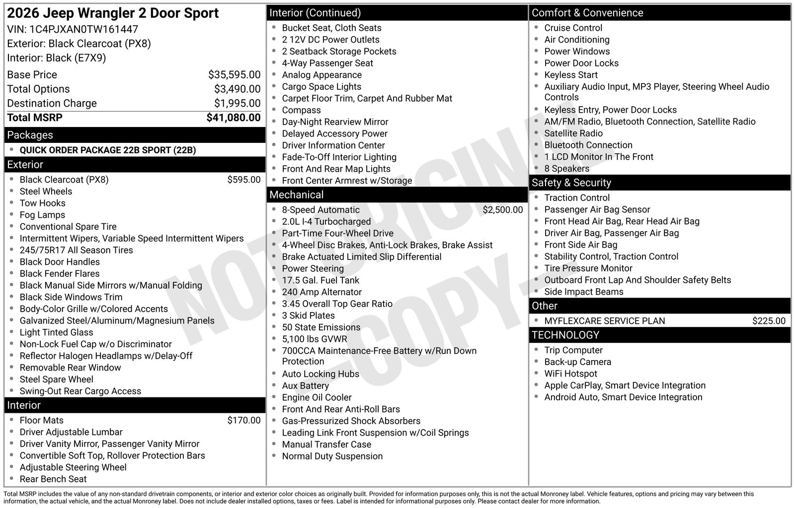 New 2026 Black Clear-Coat Exterior Paint Jeep Sport image 4