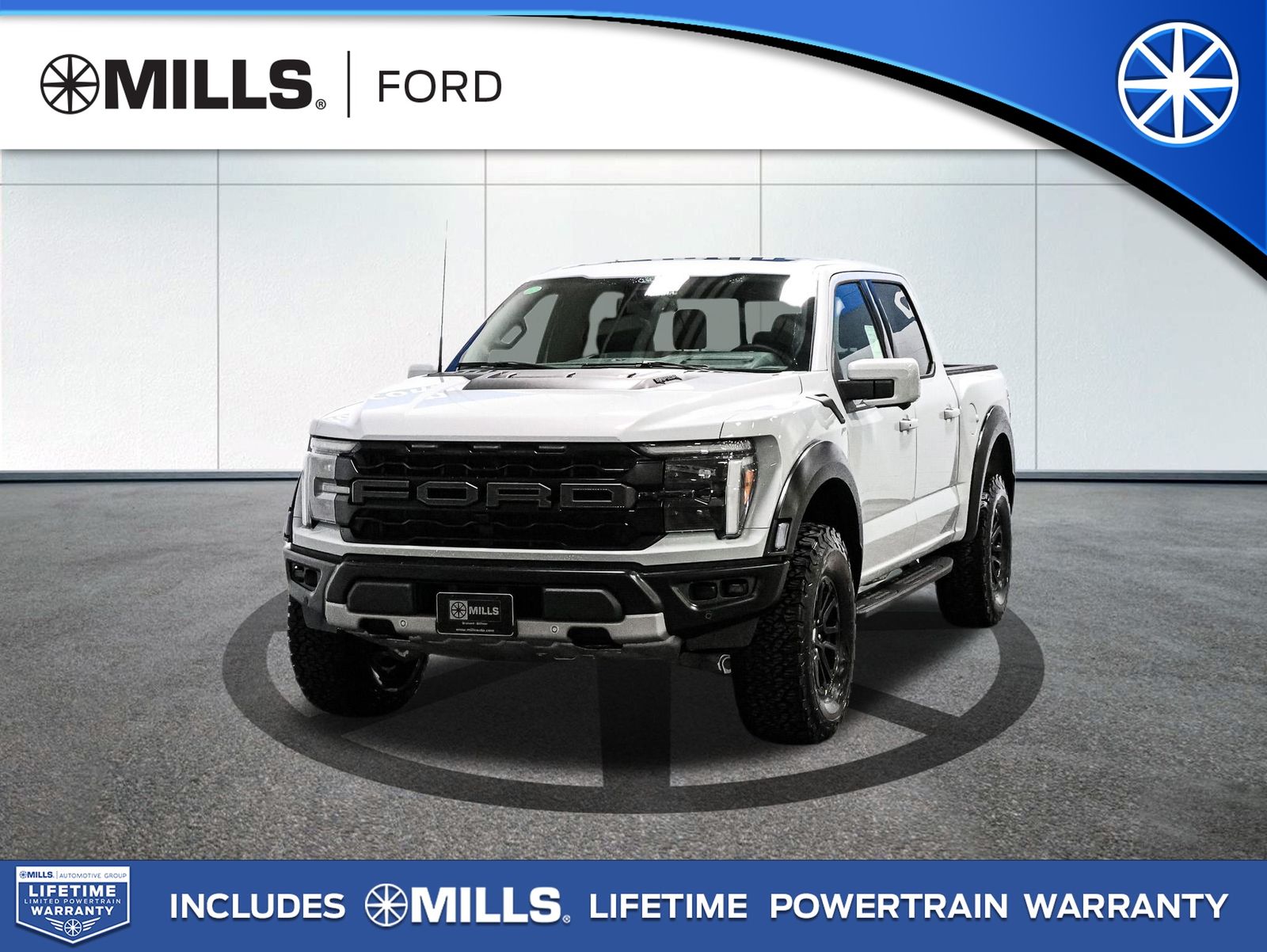 Space White Metallic 2025 Ford F-150 Raptor SuperCrew 4WD Pickup Truck Four-Wheel Drive Automatic