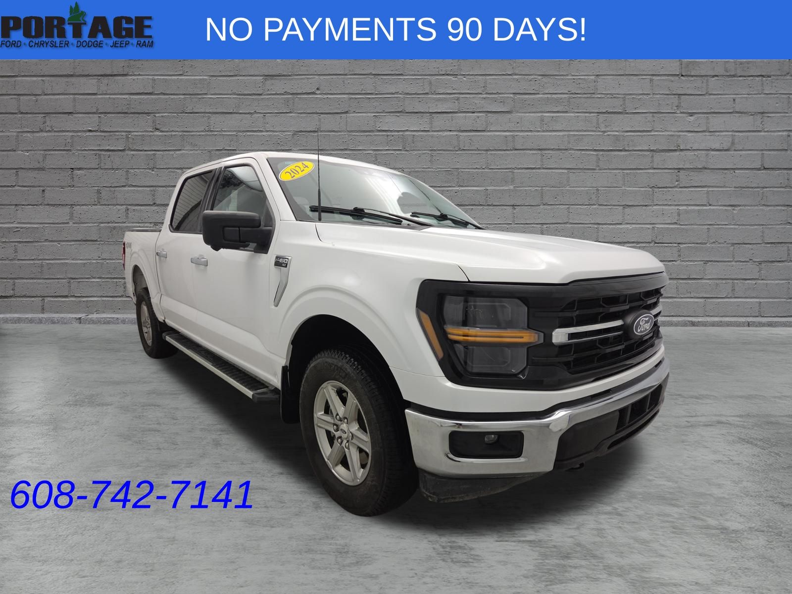 White 2024 Ford F-150 Pickup Truck Four-Wheel Drive Automatic