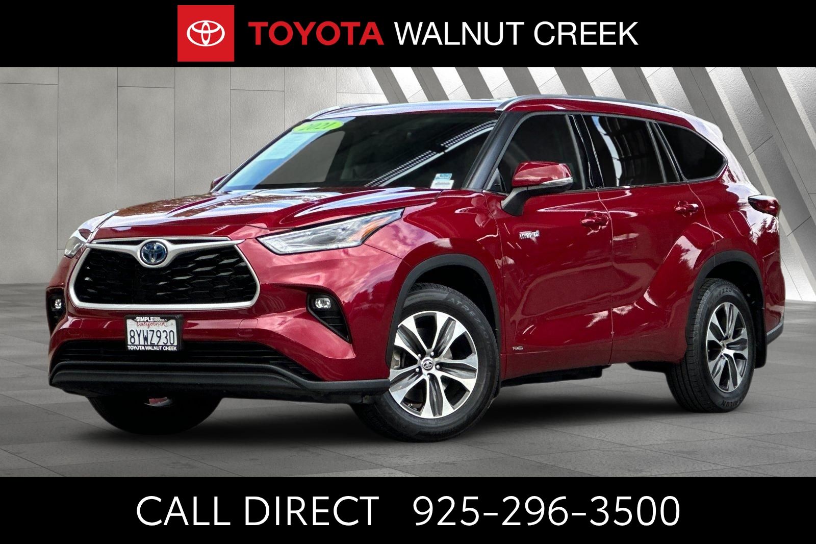 Red (Ruby Flare Pearl) 2021 Toyota Highlander Hybrid SUV / Crossover All-Wheel Drive Continuously Variable Transmission