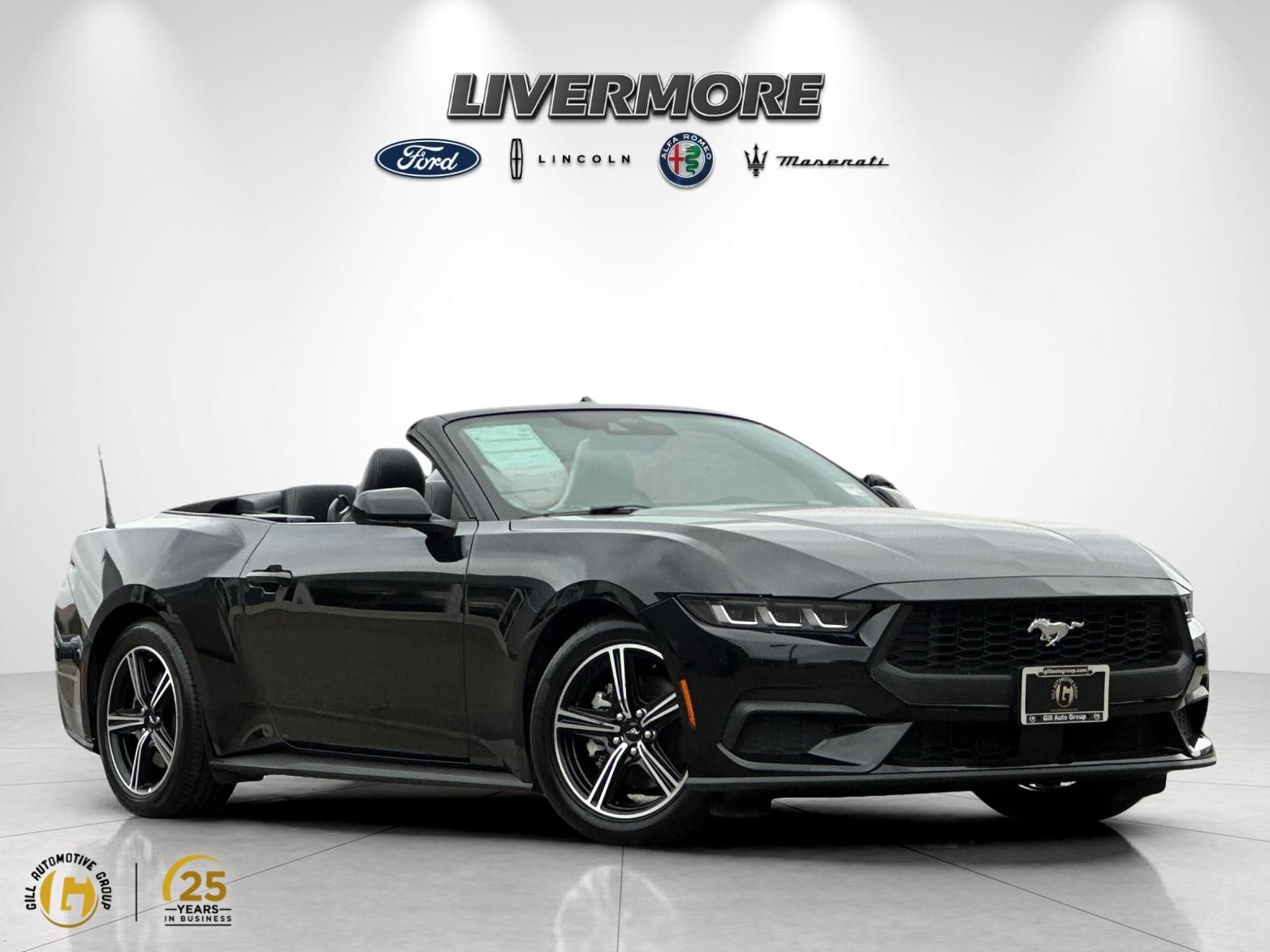 Shadow Black 2025 Ford Mustang Convertible Rear-Wheel Drive Automatic