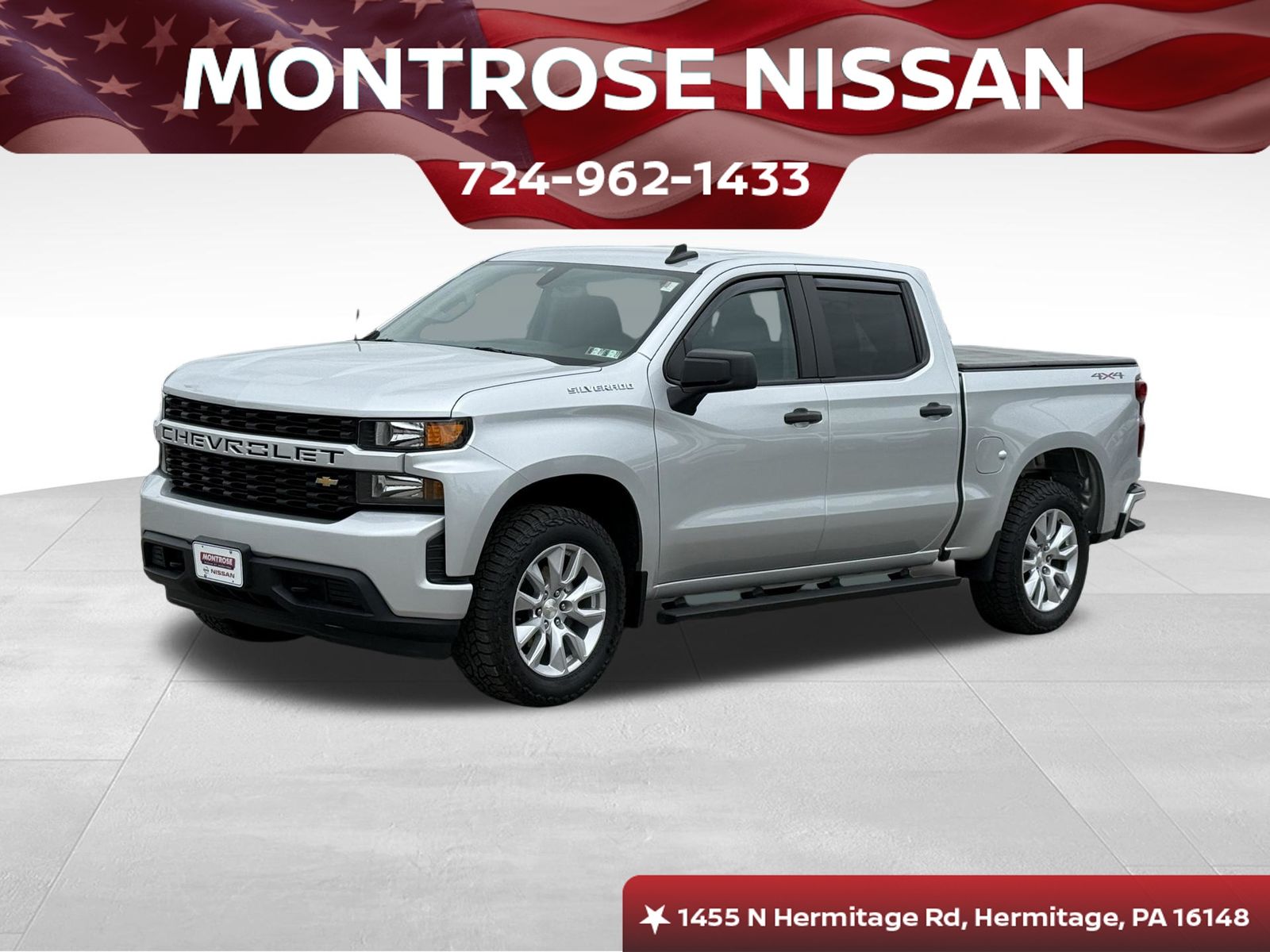 Silver Ice Metallic 2022 Chevrolet Silverado 1500 Pickup Truck Four-Wheel Drive 8-Speed Automatic