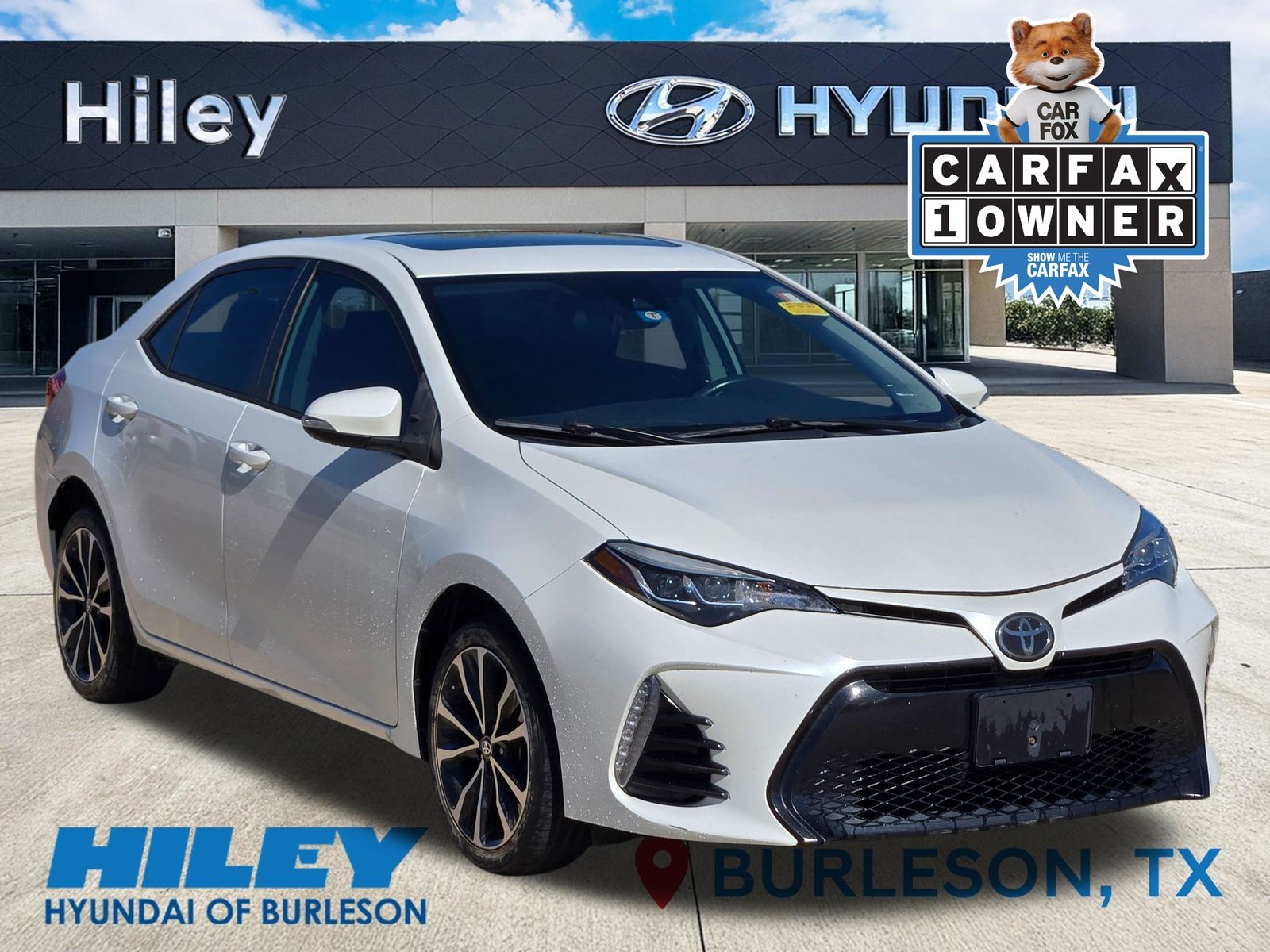 White (Blizzard Pearl) 2018 Toyota Corolla Sedan Front-Wheel Drive Continuously Variable Transmission
