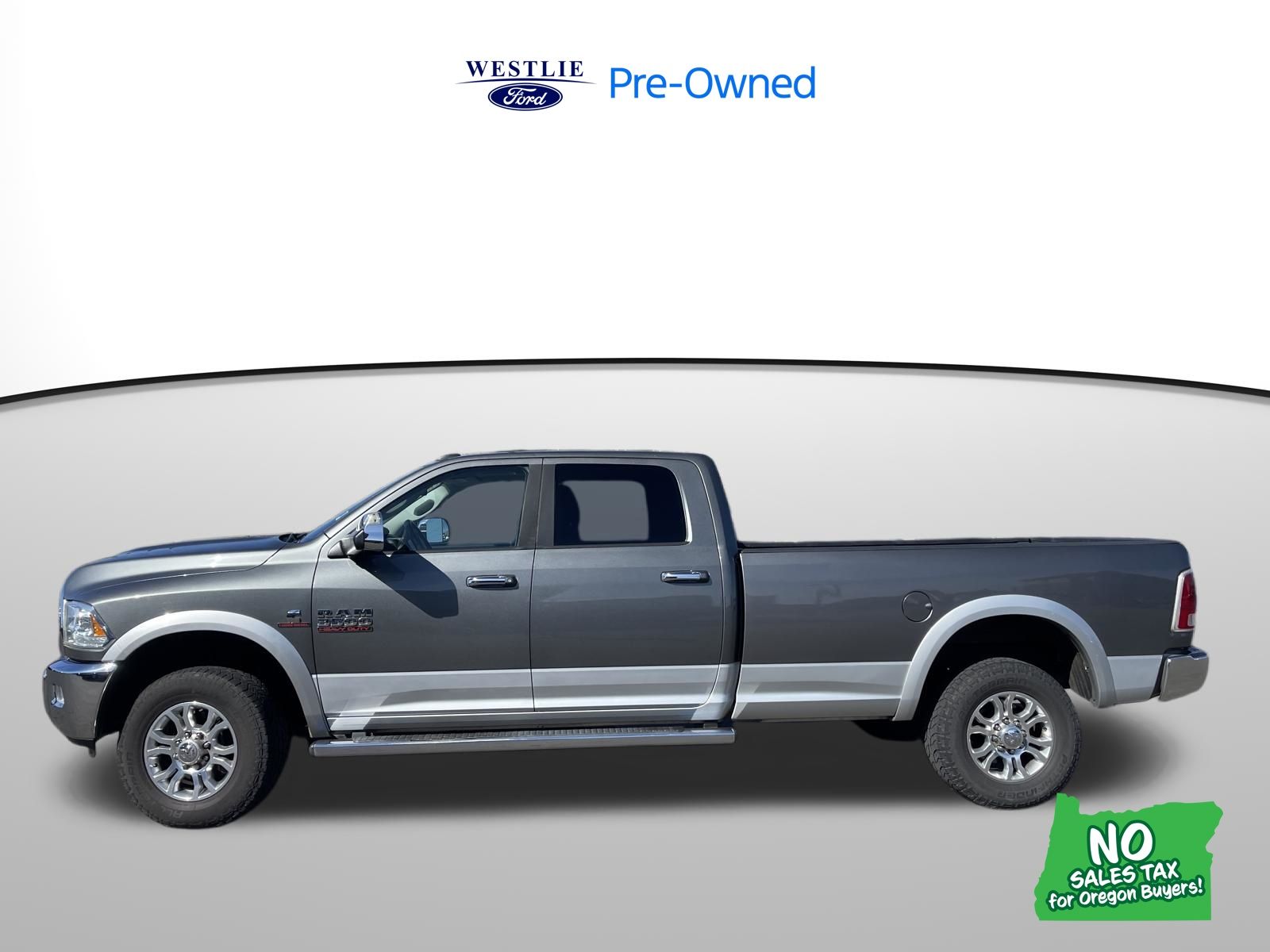 Mineral Gray Metallic Clearcoat 2013 RAM 3500 Laramie Crew Cab LB 4WD Pickup Truck Four-Wheel Drive 6-Speed Automatic