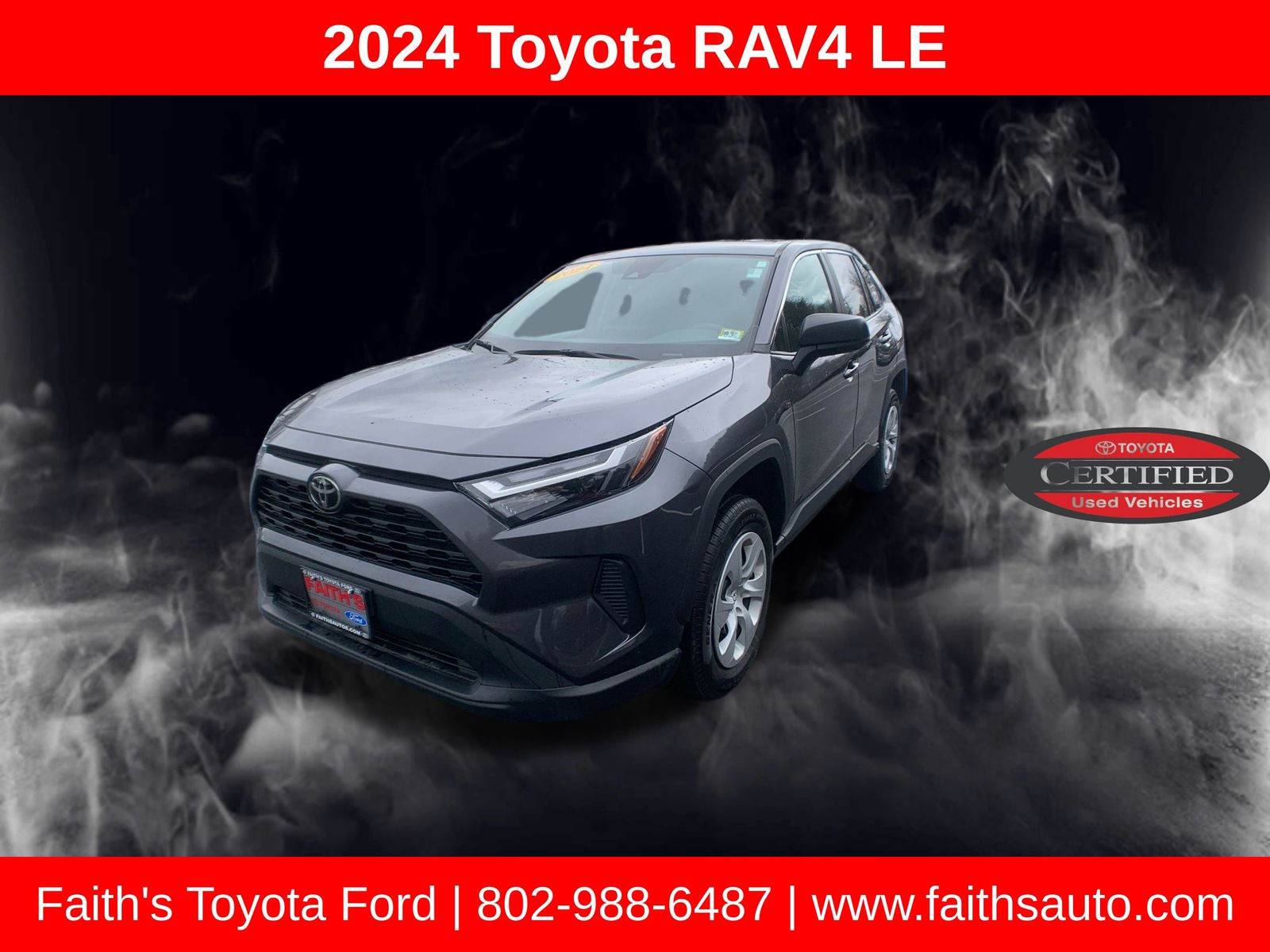 Magnetic Gray Metallic 2024 Toyota RAV4 LE AWD SUV / Crossover All-Wheel Drive 8-Speed Automatic